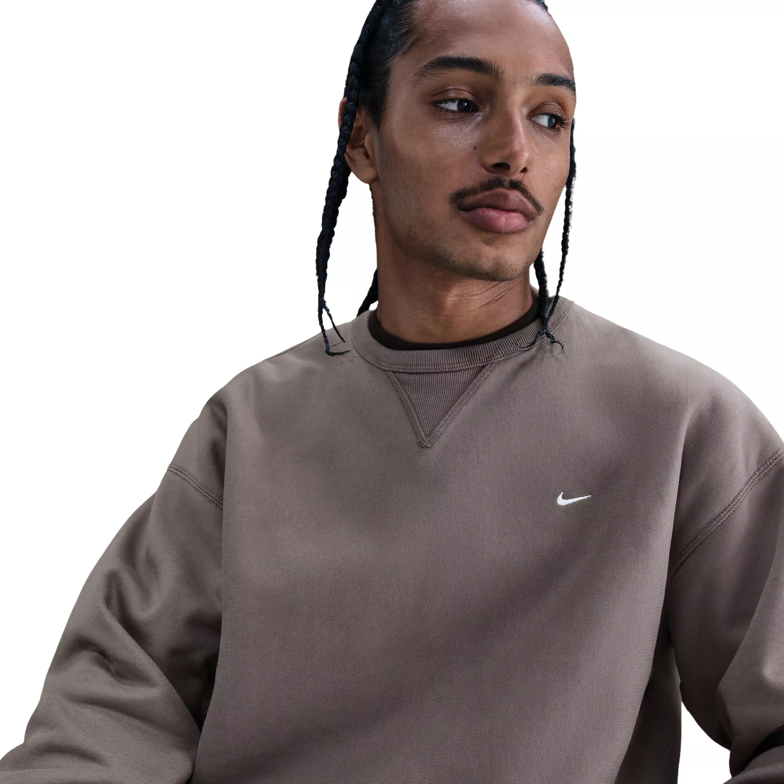 Nike Men's Solo Swoosh Fleece Crew - GREY