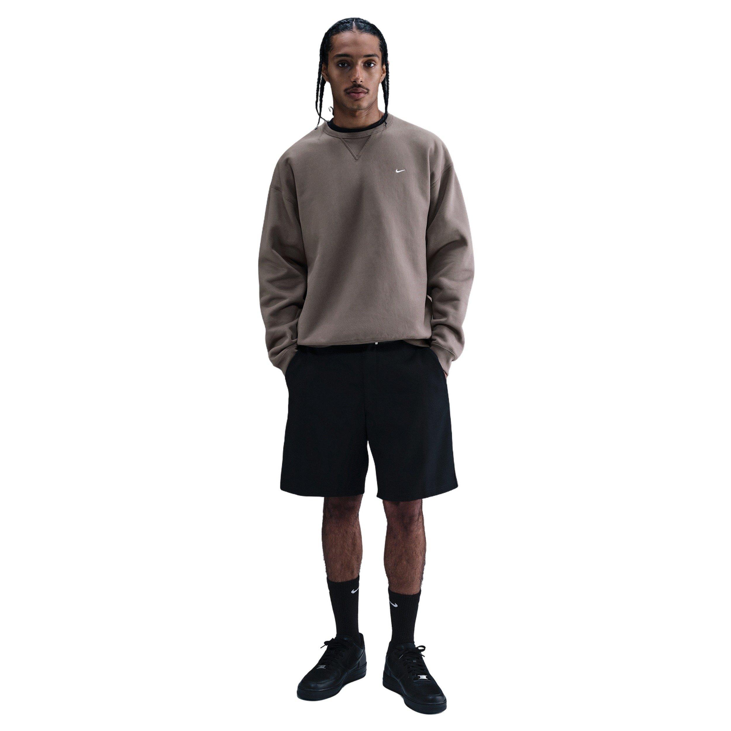 Nike Men's Solo Swoosh Fleece Crew - GREY Thumbnail View 4