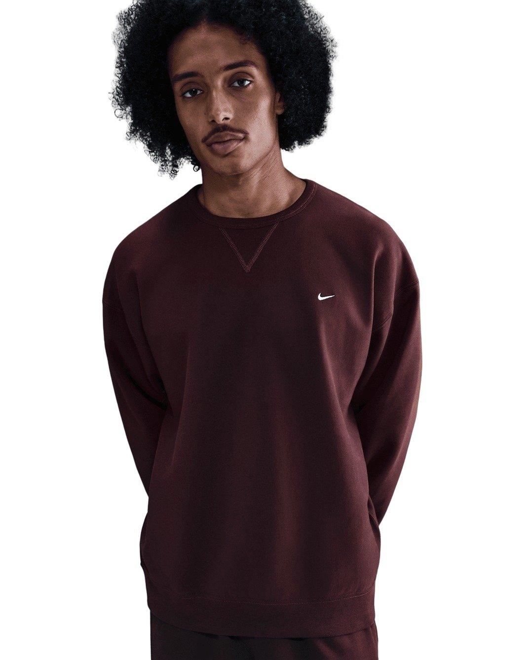 Nike Men's Solo Swoosh Fleece Crew - BURGUNDY Thumbnail View 1