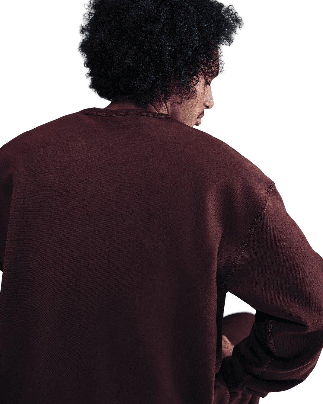 Nike Men's Solo Swoosh Fleece Crew - BURGUNDY Thumbnail View 2