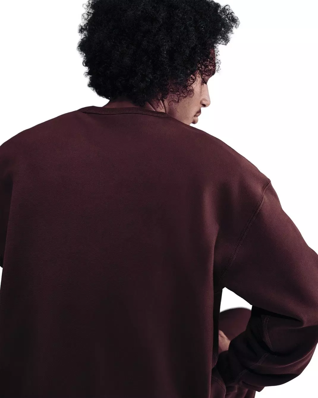 Nike Men's Solo Swoosh Fleece Crew - BURGUNDY