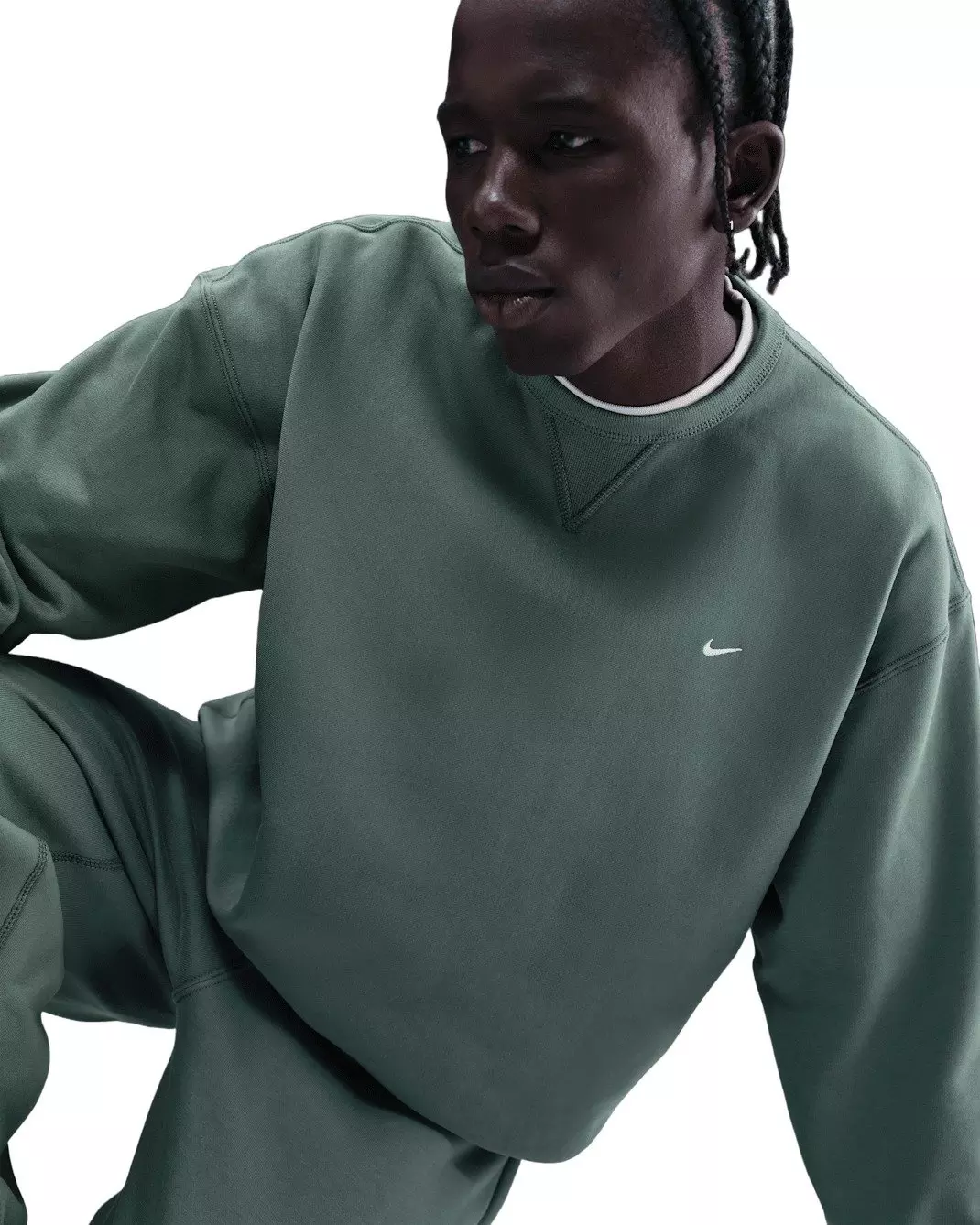 Nike Men's Solo Swoosh Fleece Crew - GREEN