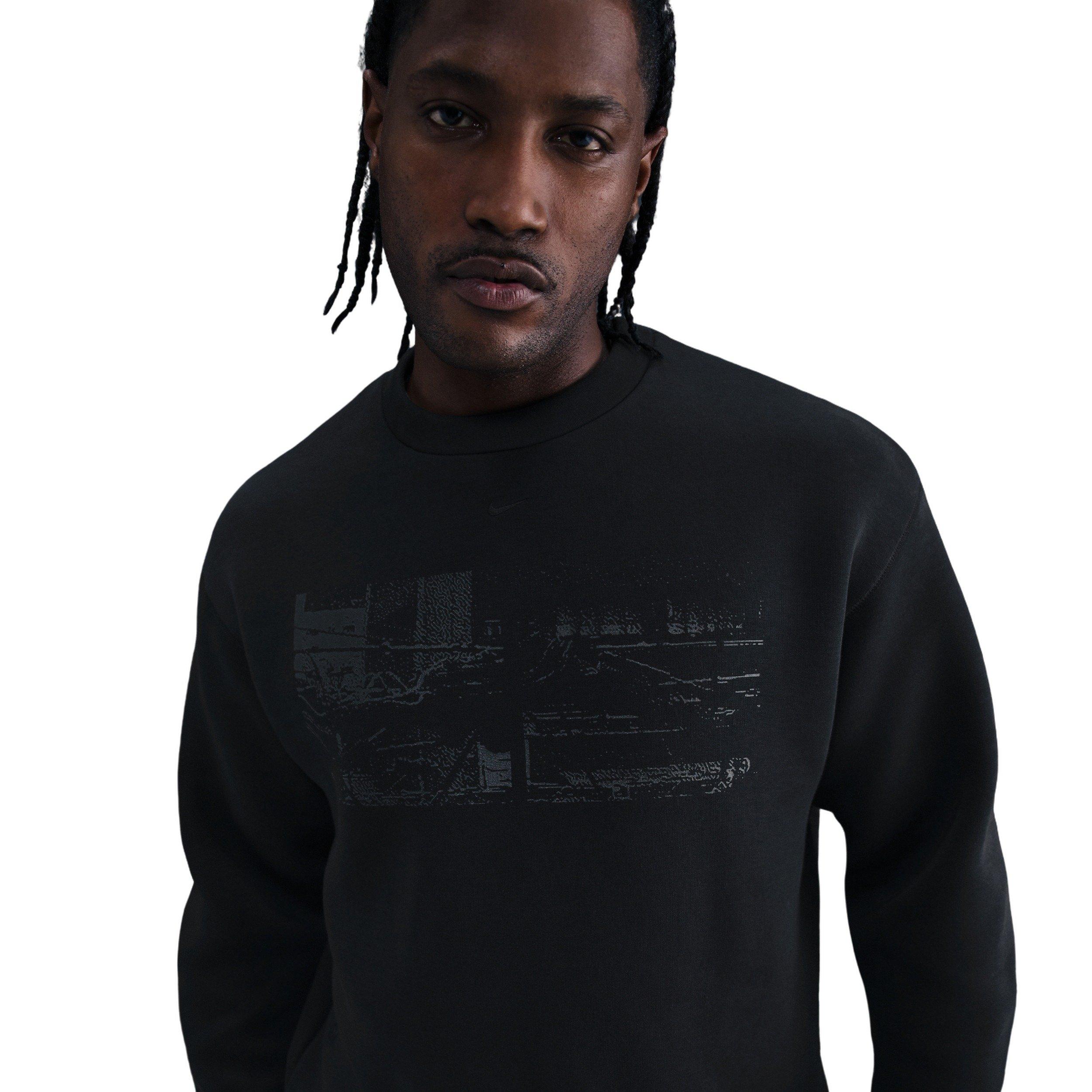 Nike Men's Tech Fleece Crew with Reflective Accents Sweater - BLACK Thumbnail View 1