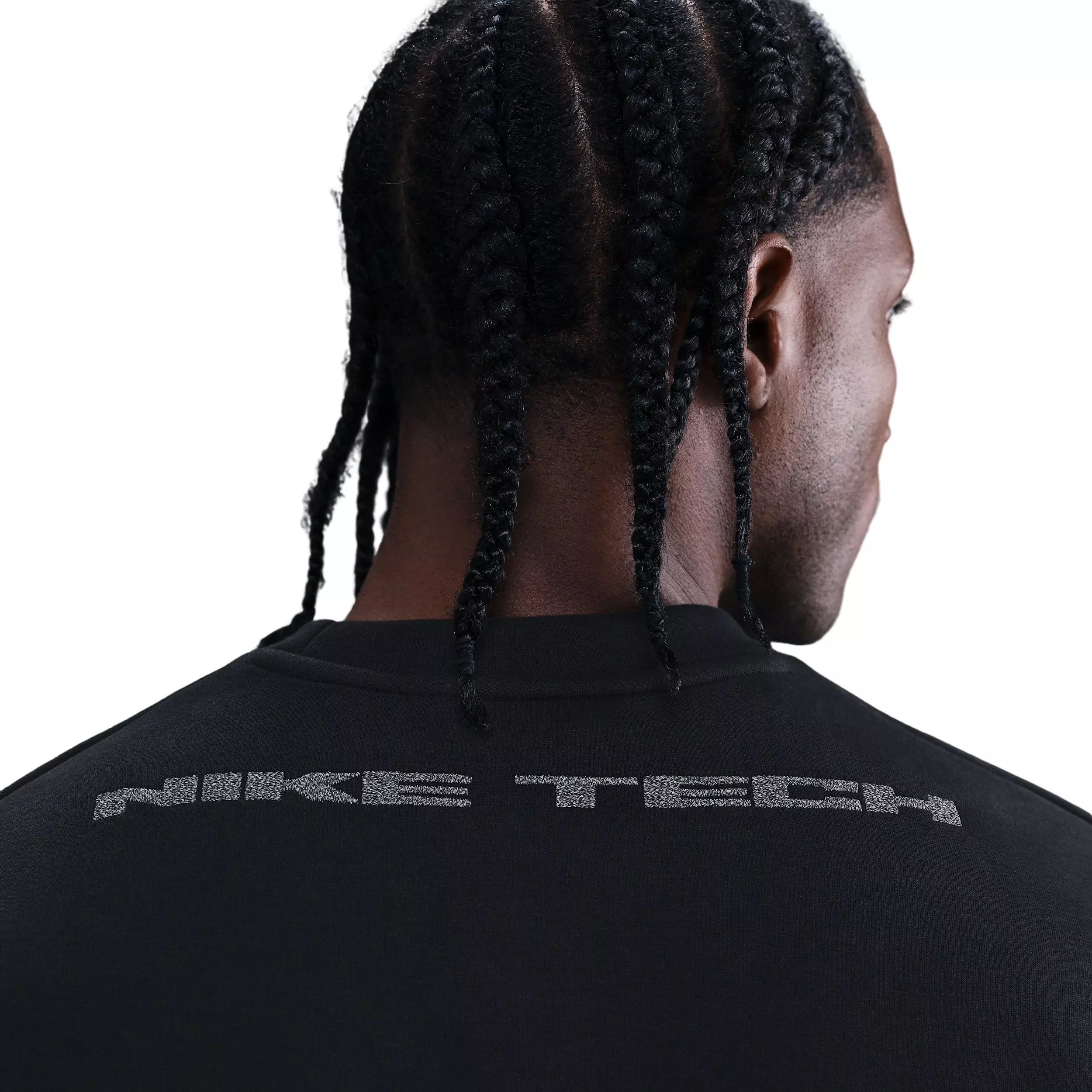 Nike Men's Tech Fleece Crew with Reflective Accents Sweater - BLACK