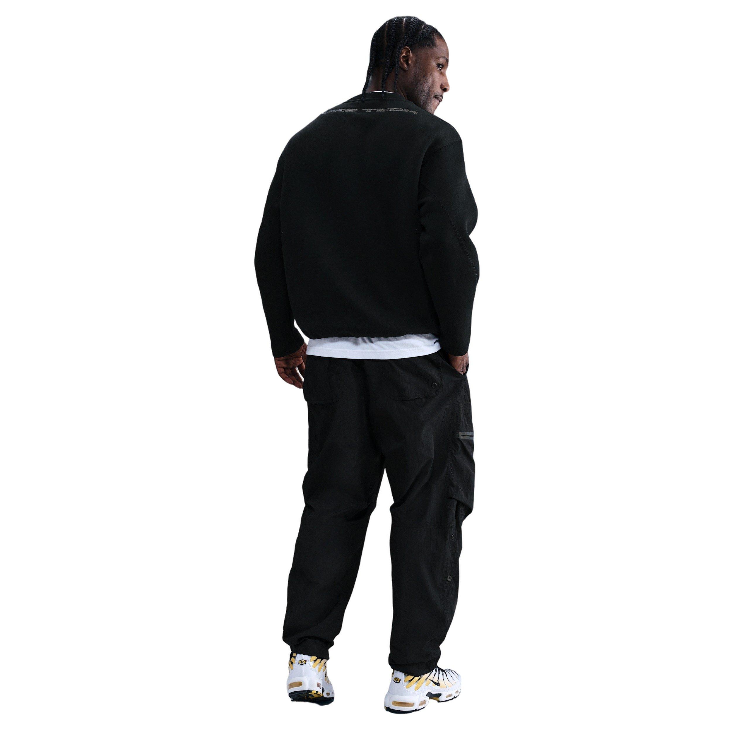 Nike Men's Tech Fleece Crew with Reflective Accents Sweater - BLACK Thumbnail View 5