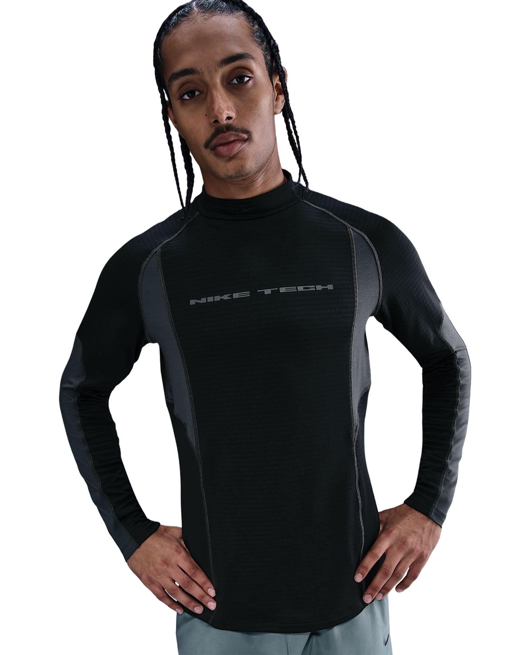 Nike Men's Tech Pro Base Layer Long-Sleeve Top - BLACK Thumbnail View 1