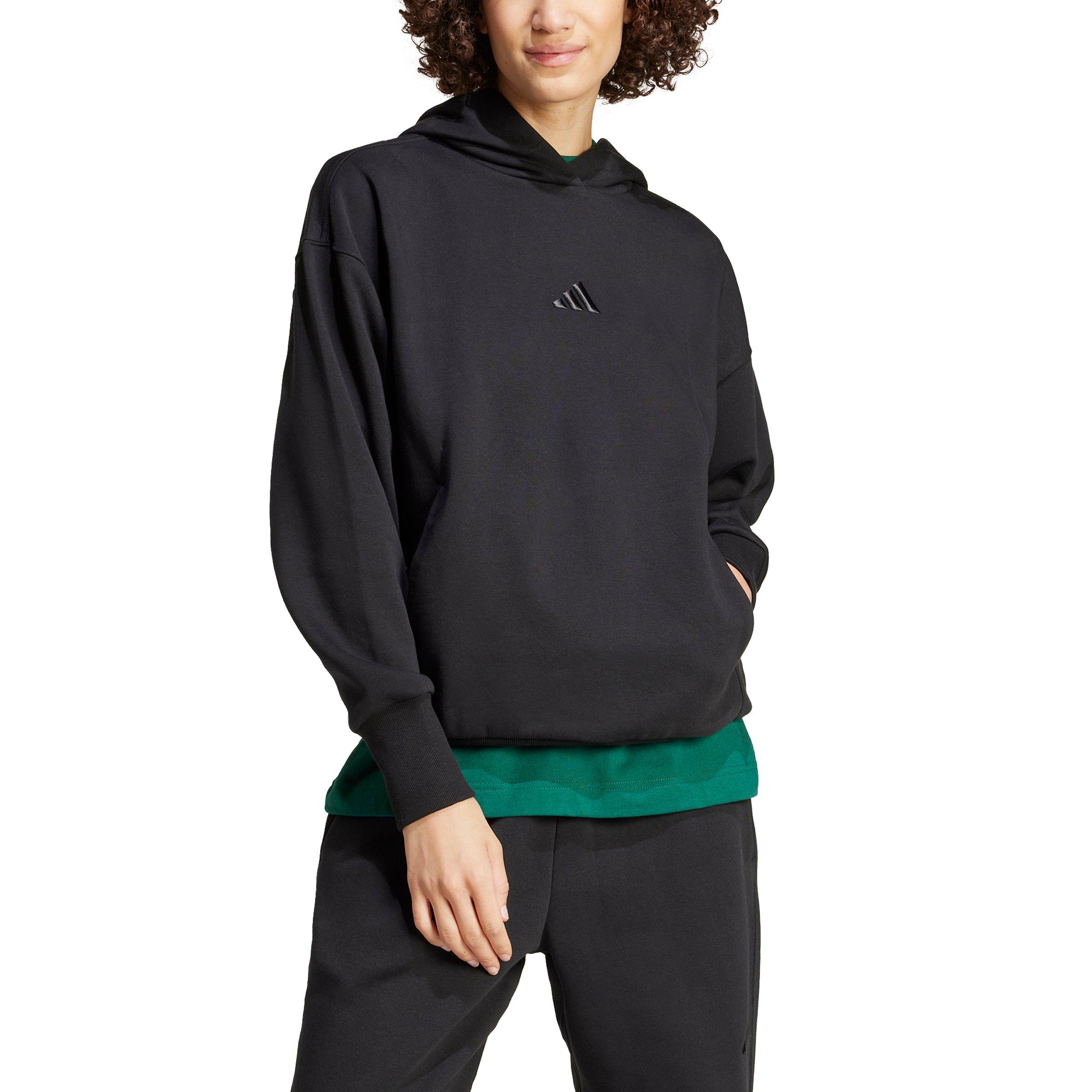 adidas Women's All SZN Fleece Loose Hoodie - Black - BLACK Thumbnail View 1