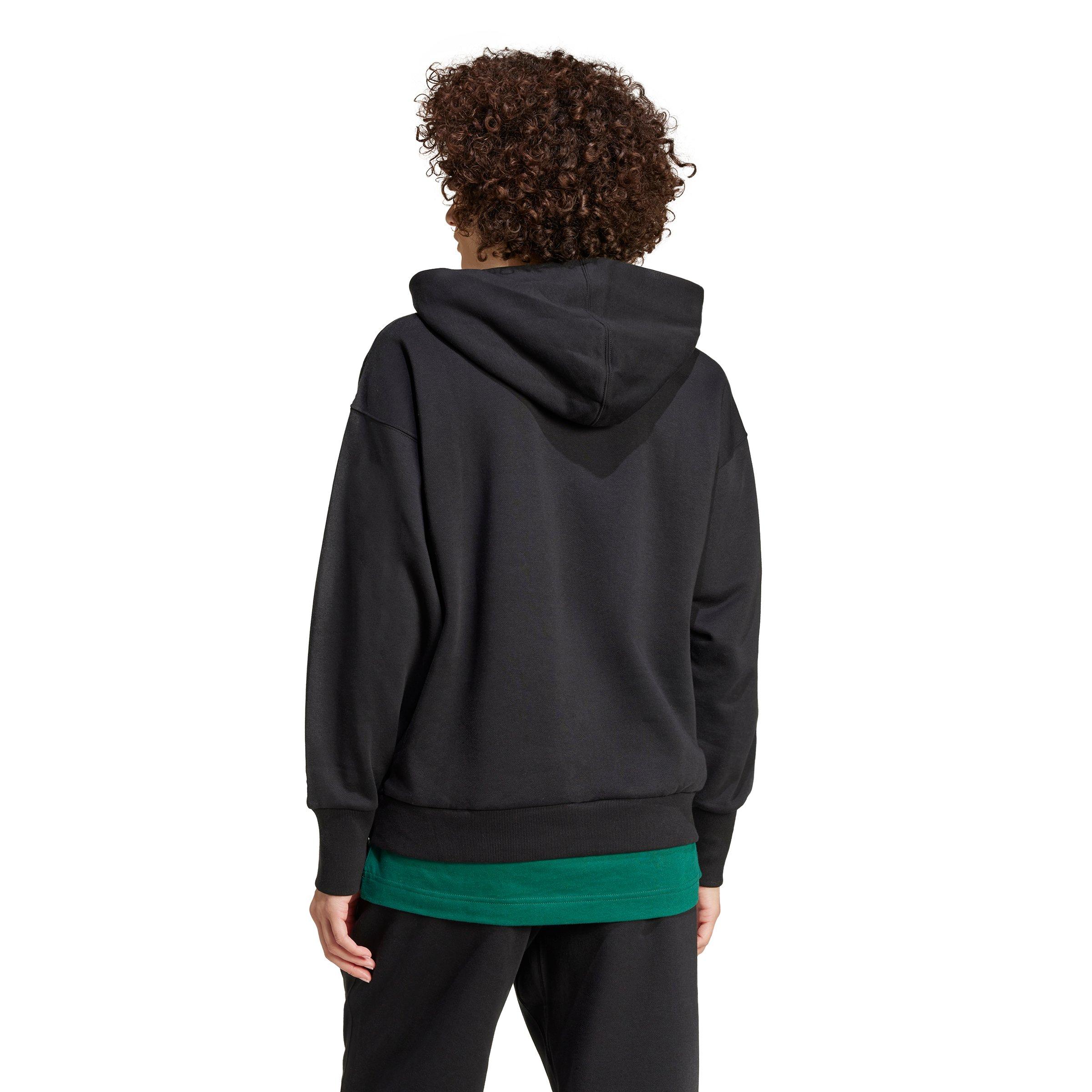 adidas Women's All SZN Fleece Loose Hoodie - Black - BLACK Thumbnail View 2