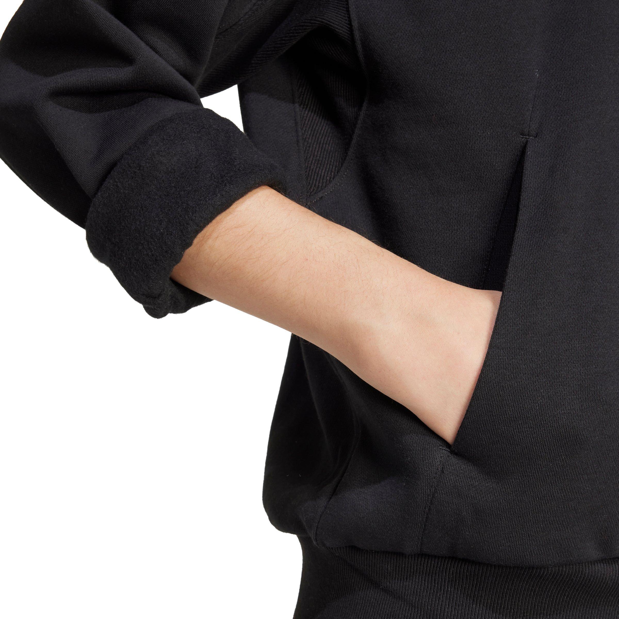 adidas Women's All SZN Fleece Loose Hoodie - Black - BLACK Thumbnail View 4