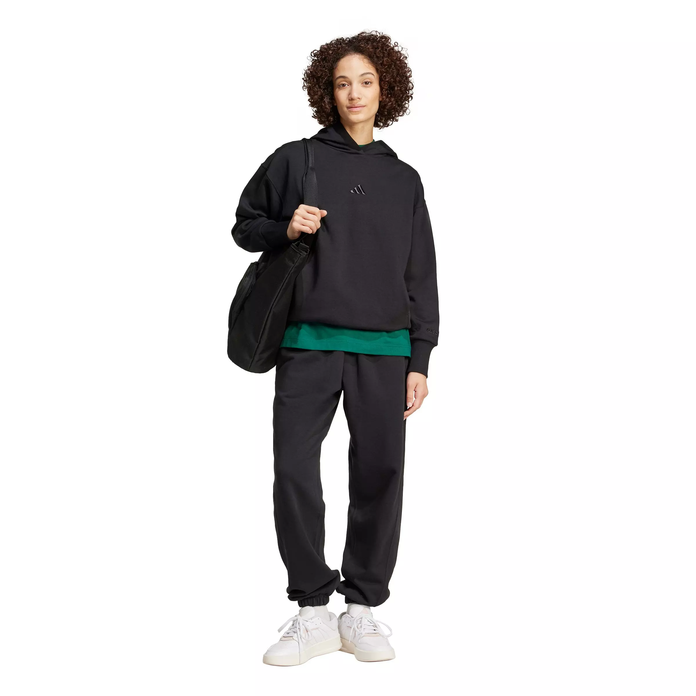 adidas Women's All SZN Fleece Loose Hoodie -Black - BLACK