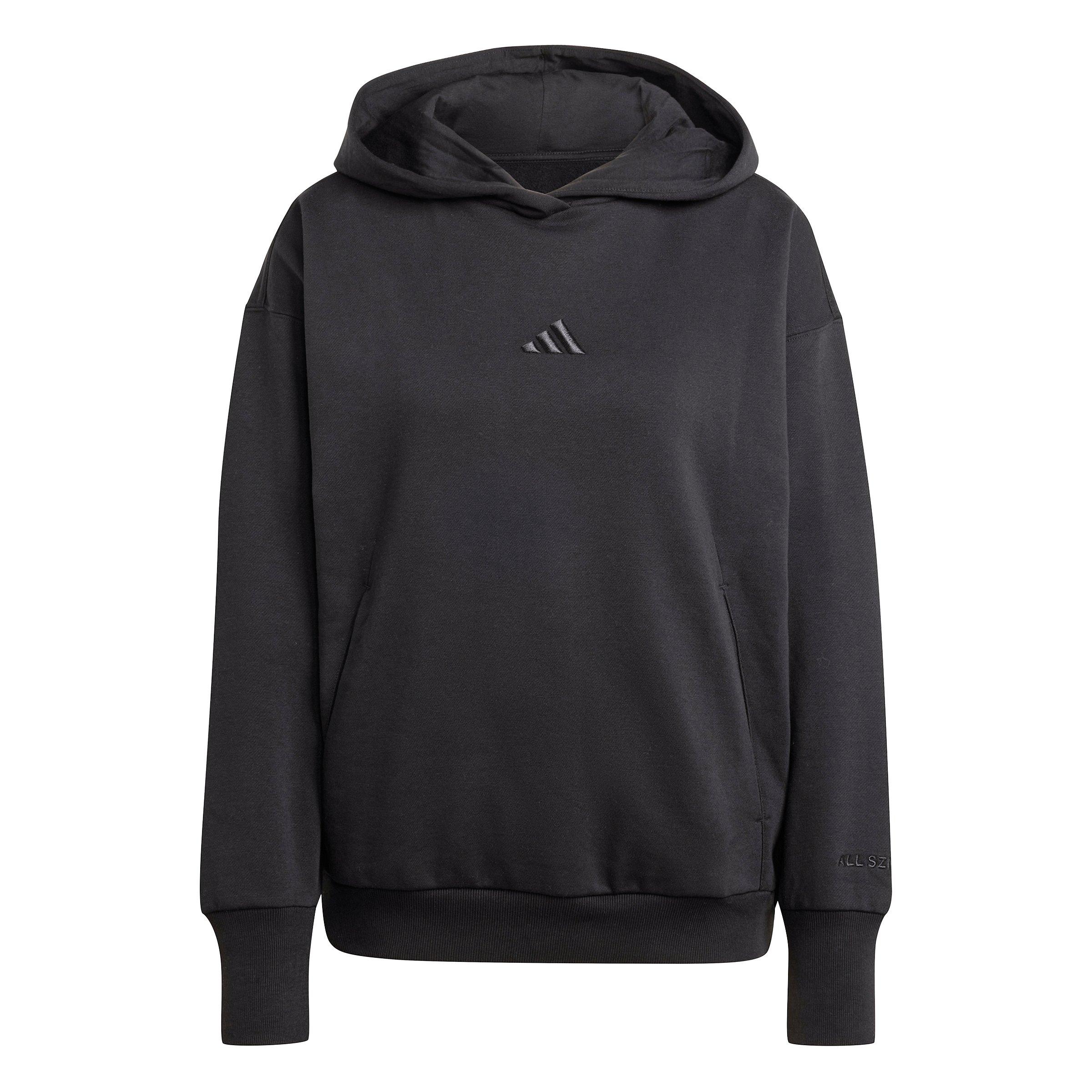adidas Women's All SZN Fleece Loose Hoodie -Black - BLACK Thumbnail View 6