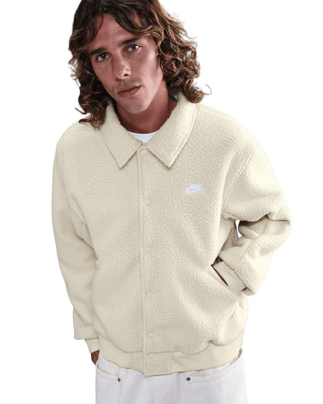 Nike Men's Sportswear Club Heavyweight Fleece Coach Jacket - LT KHAKI Thumbnail View 1