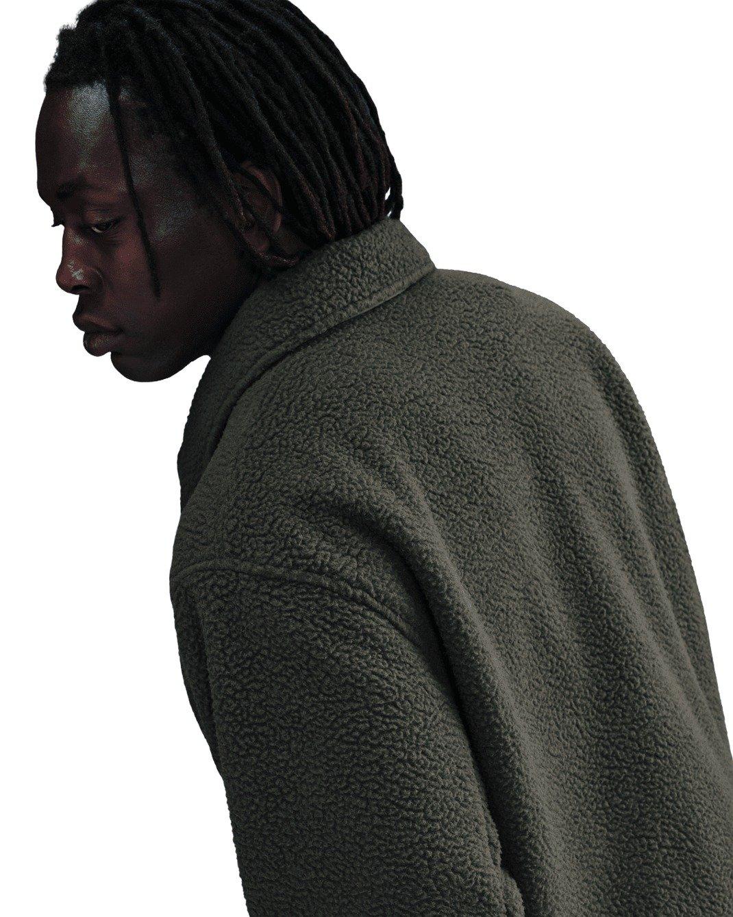 Nike Men's Sportswear Club Heavyweight Fleece Coach Jacket - GREEN Thumbnail View 2