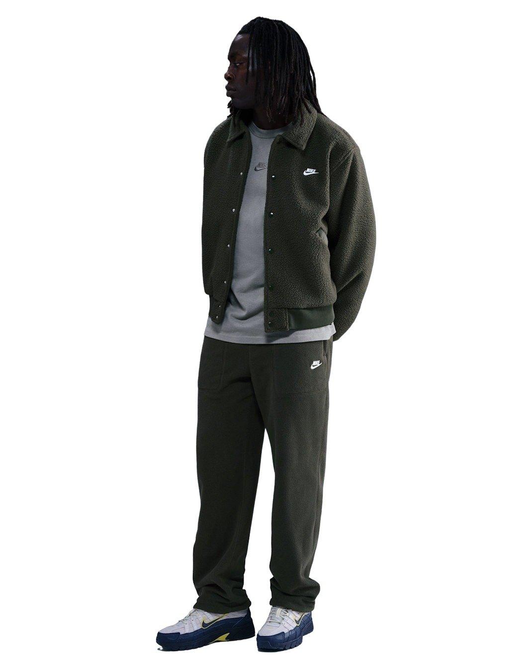 Nike Men's Sportswear Club Heavyweight Fleece Coach Jacket - GREEN Thumbnail View 4