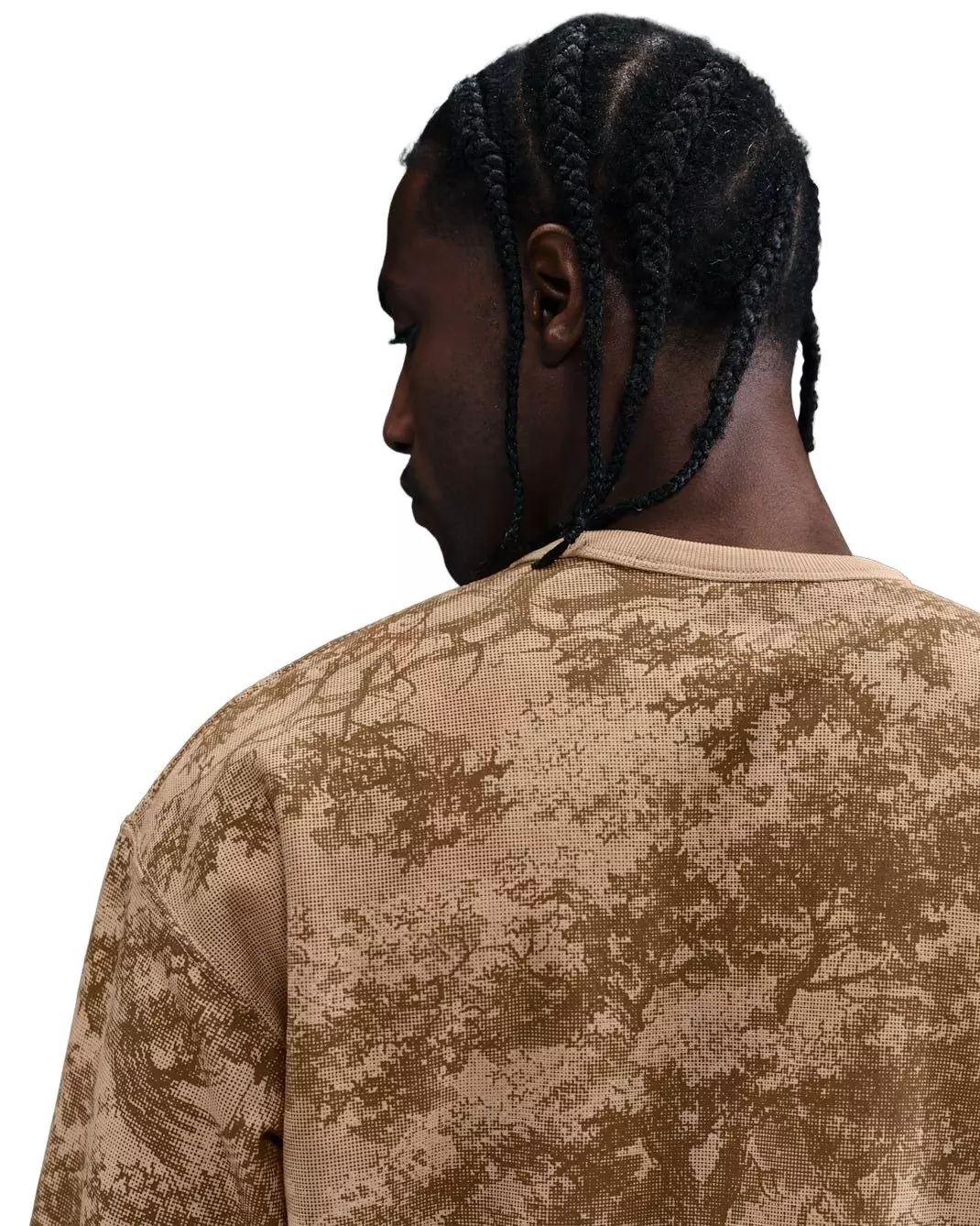 Nike Men's Solo Swoosh BB Fleece Graphic Crew - BEIGE