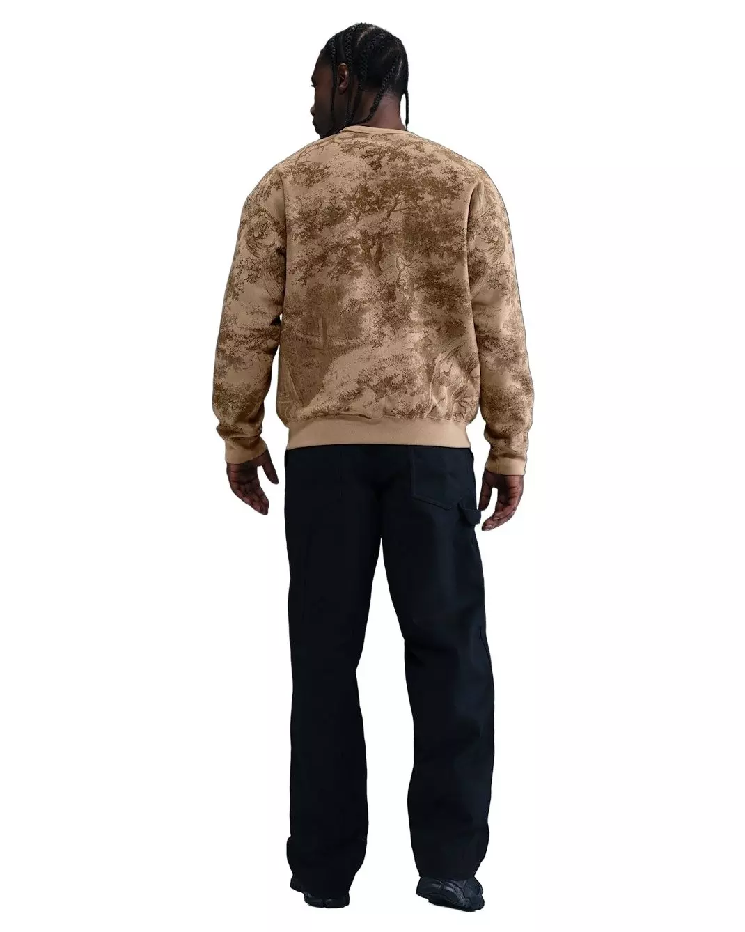 Nike Men's Solo Swoosh BB Fleece Graphic Crew - BEIGE