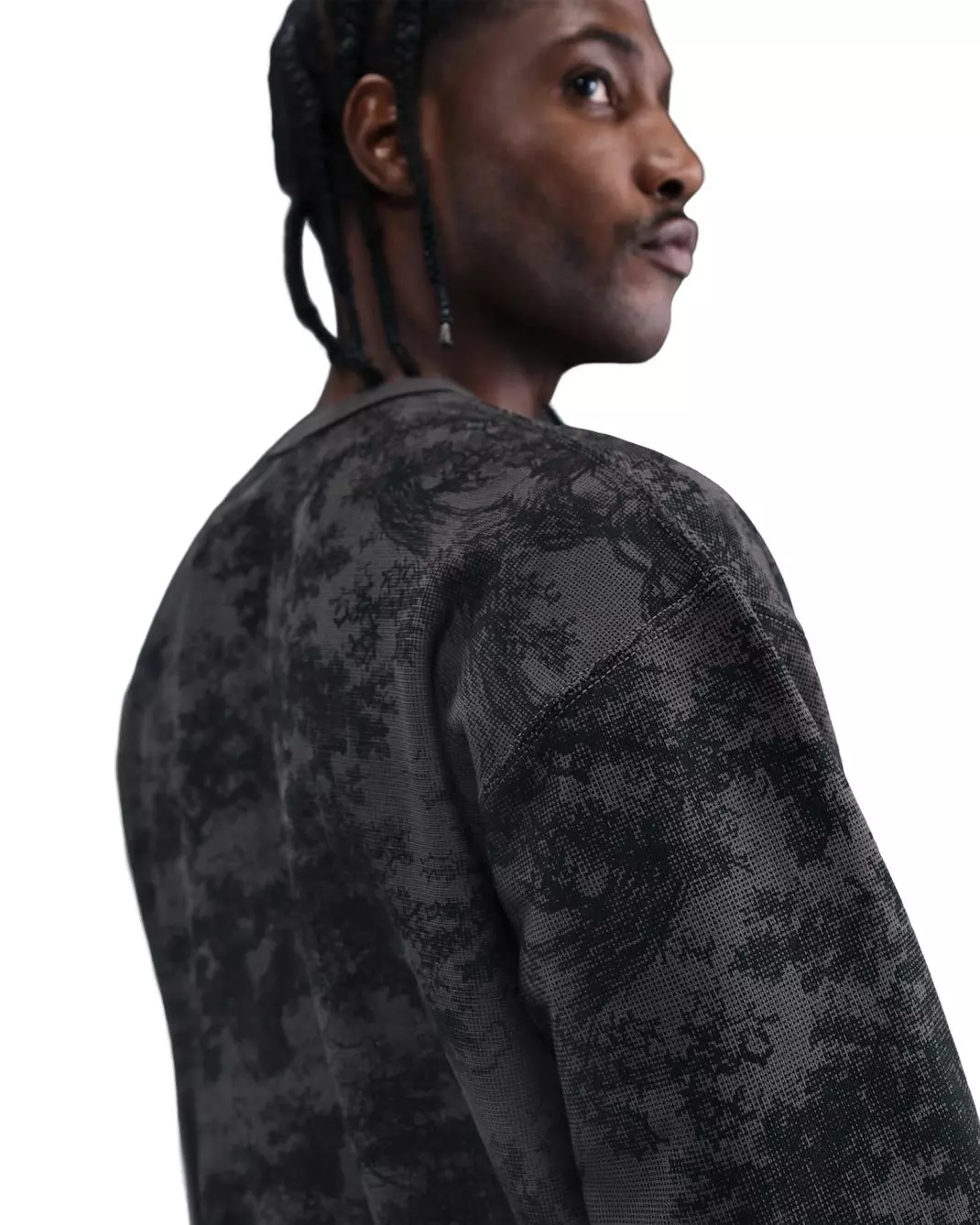 Nike Men's Solo Swoosh BB Fleece Graphic Crew - ASH GREY