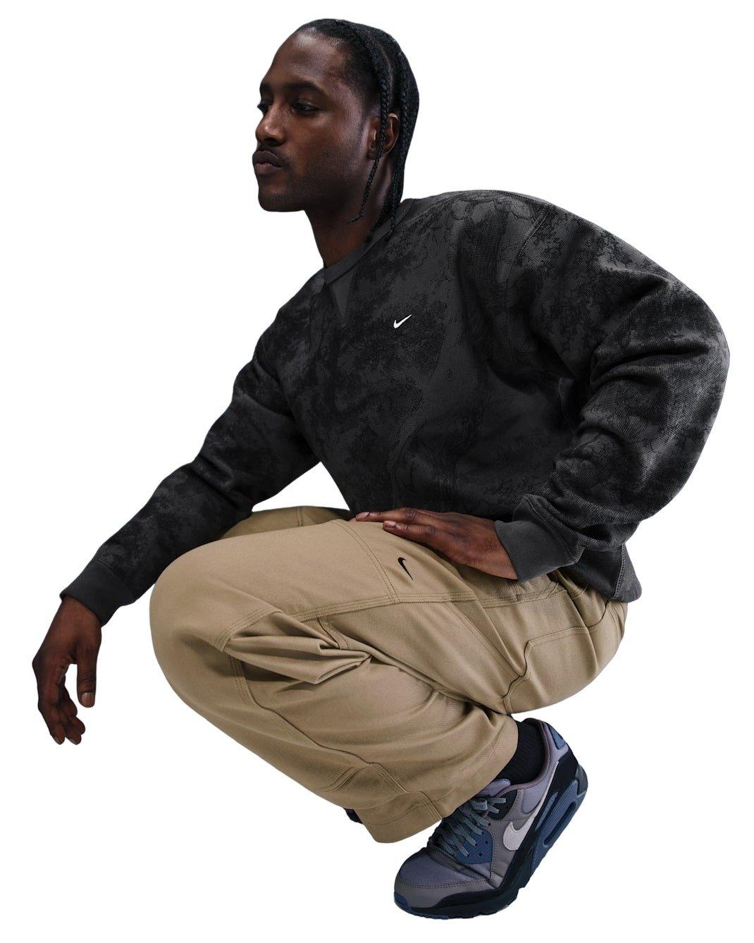 Nike Men's Solo Swoosh BB Fleece Graphic Crew - ASH GREY Thumbnail View 3