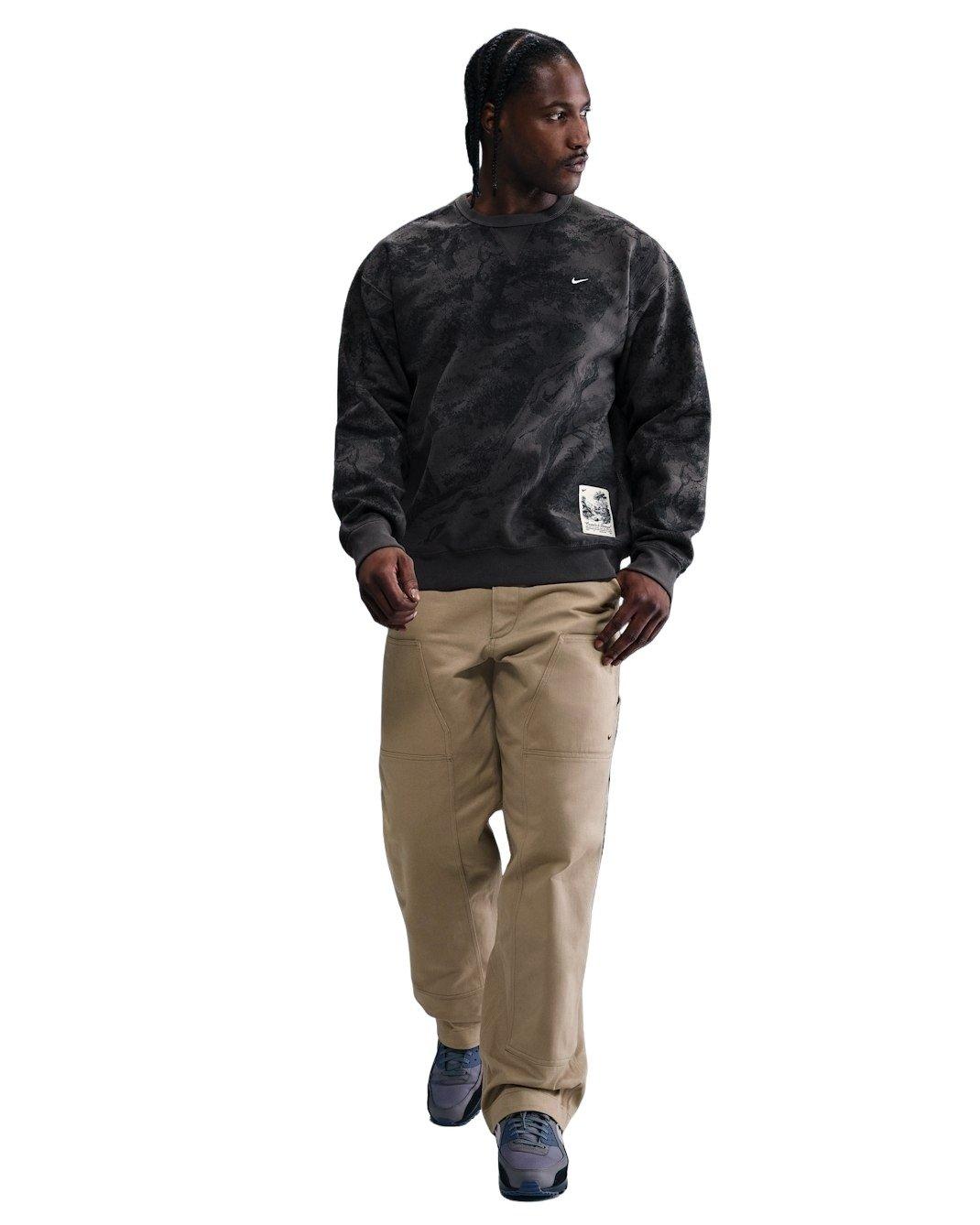 Nike Men's Solo Swoosh BB Fleece Graphic Crew - ASH GREY Thumbnail View 4