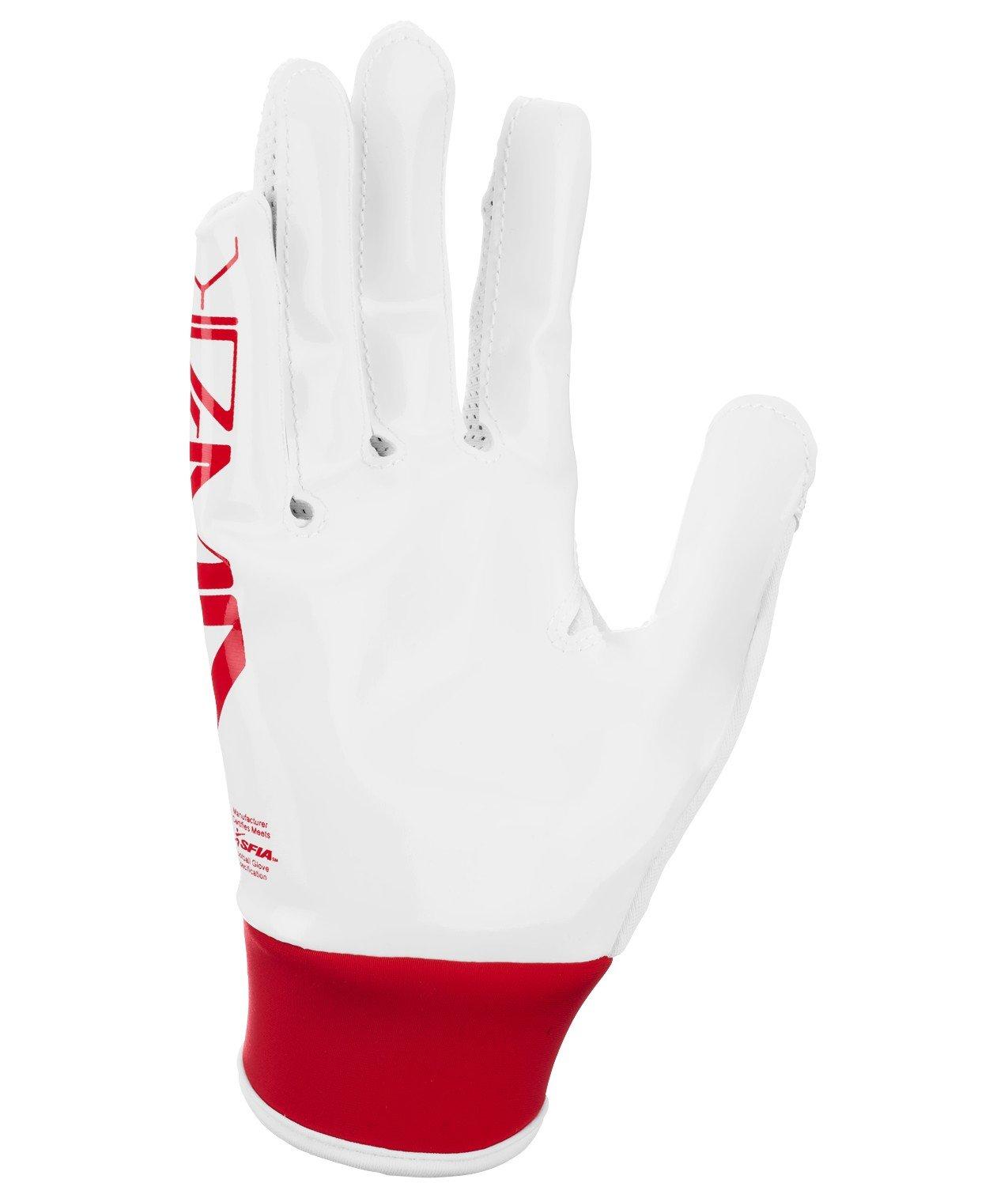 Nike Big Kids' Vapor Jet 9.0 Football Gloves - White/Red - WHITE/RED