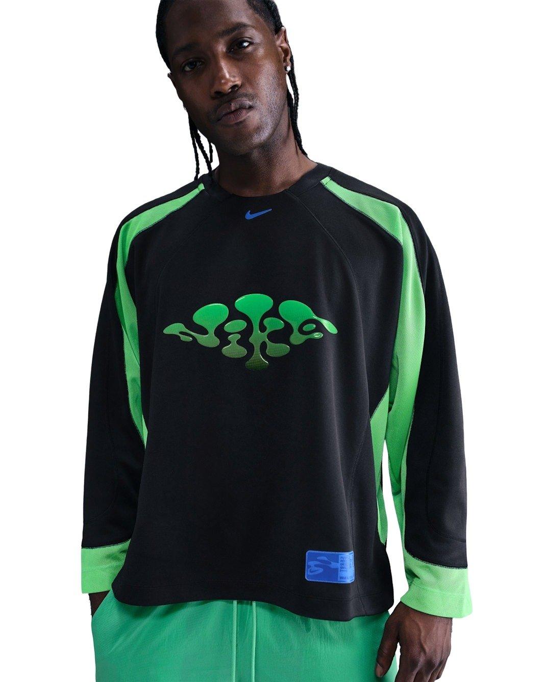 Nike Men's Project F.R.O.G. Long-Sleeve Jelly Jersey Top - BLACK/GREEN/ROYAL Thumbnail View 1