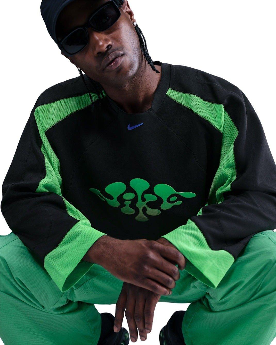 Nike Men's Project F.R.O.G. Long-Sleeve Jelly Jersey Top - BLACK/GREEN/ROYAL Thumbnail View 3