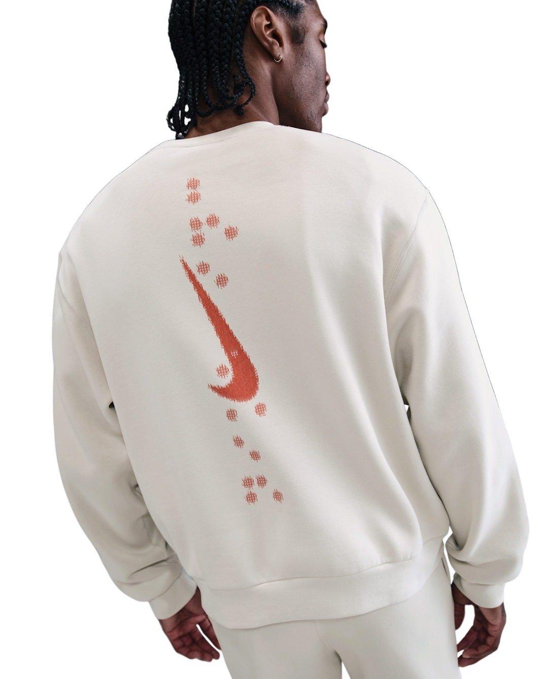 Nike Men's Sportswear Club BB Ski Fleece Crew-Neck Sweatshirt - LT BONE Thumbnail View 2