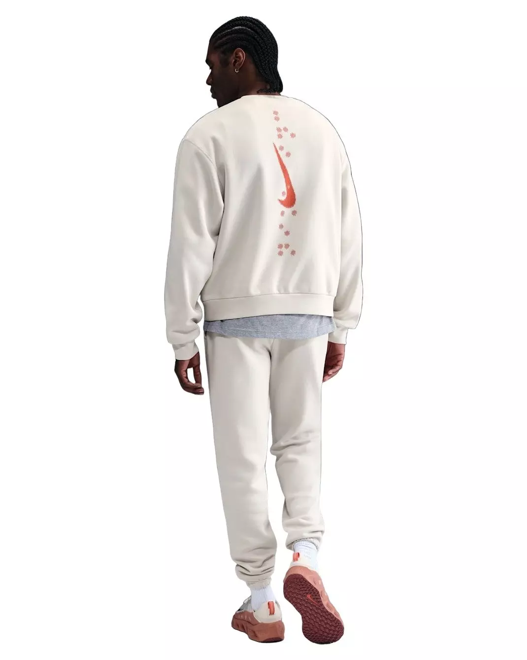 Nike Men's Sportswear Club BB Ski Fleece Crew-Neck Sweatshirt - LT BONE