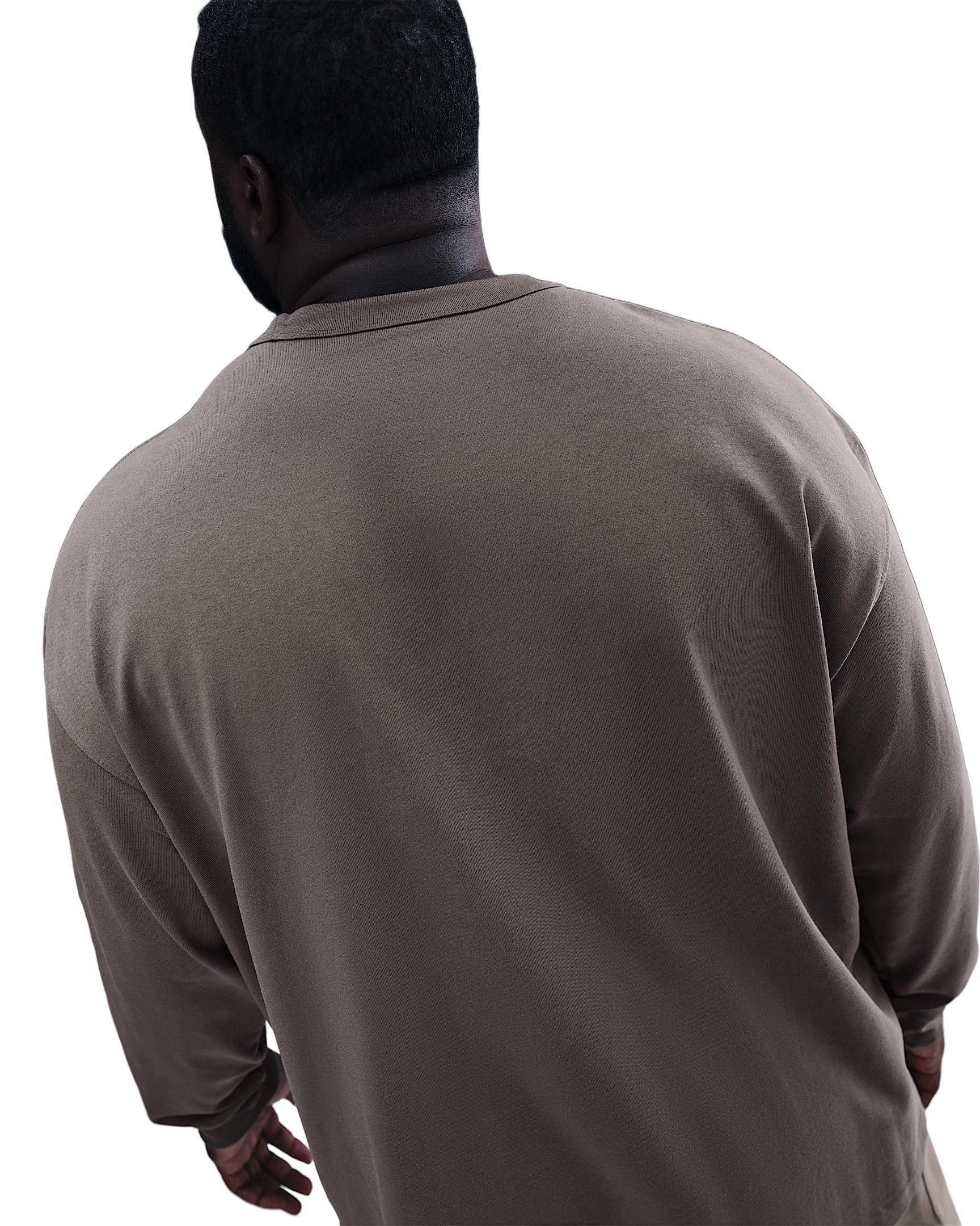 Nike Men's Sportswear Premium Essentials Long-Sleeve T-Shirt - STONE GREY Thumbnail View 2