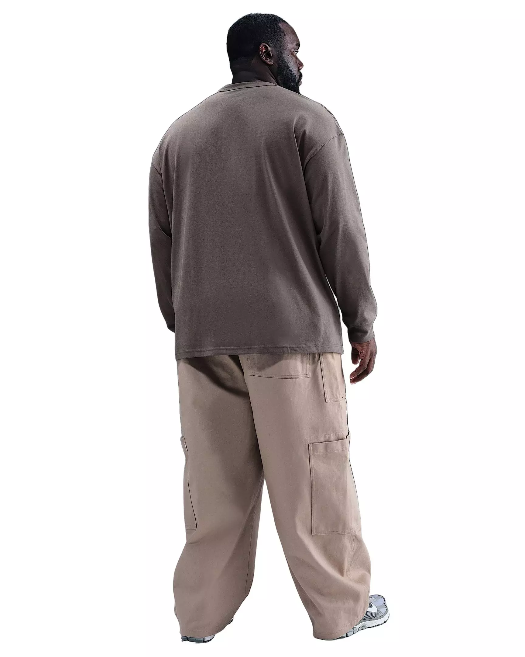 Nike Men's Sportswear Premium Essentials Long-Sleeve T-Shirt - STONE GREY