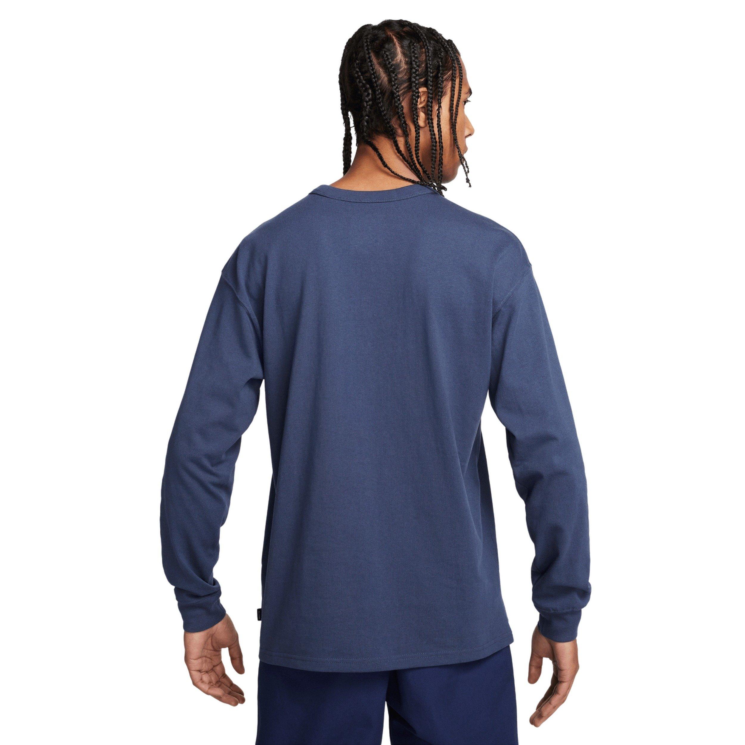 Nike Men's Sportswear Premium Essentials Long-Sleeve T-Shirt - BLUE Thumbnail View 2