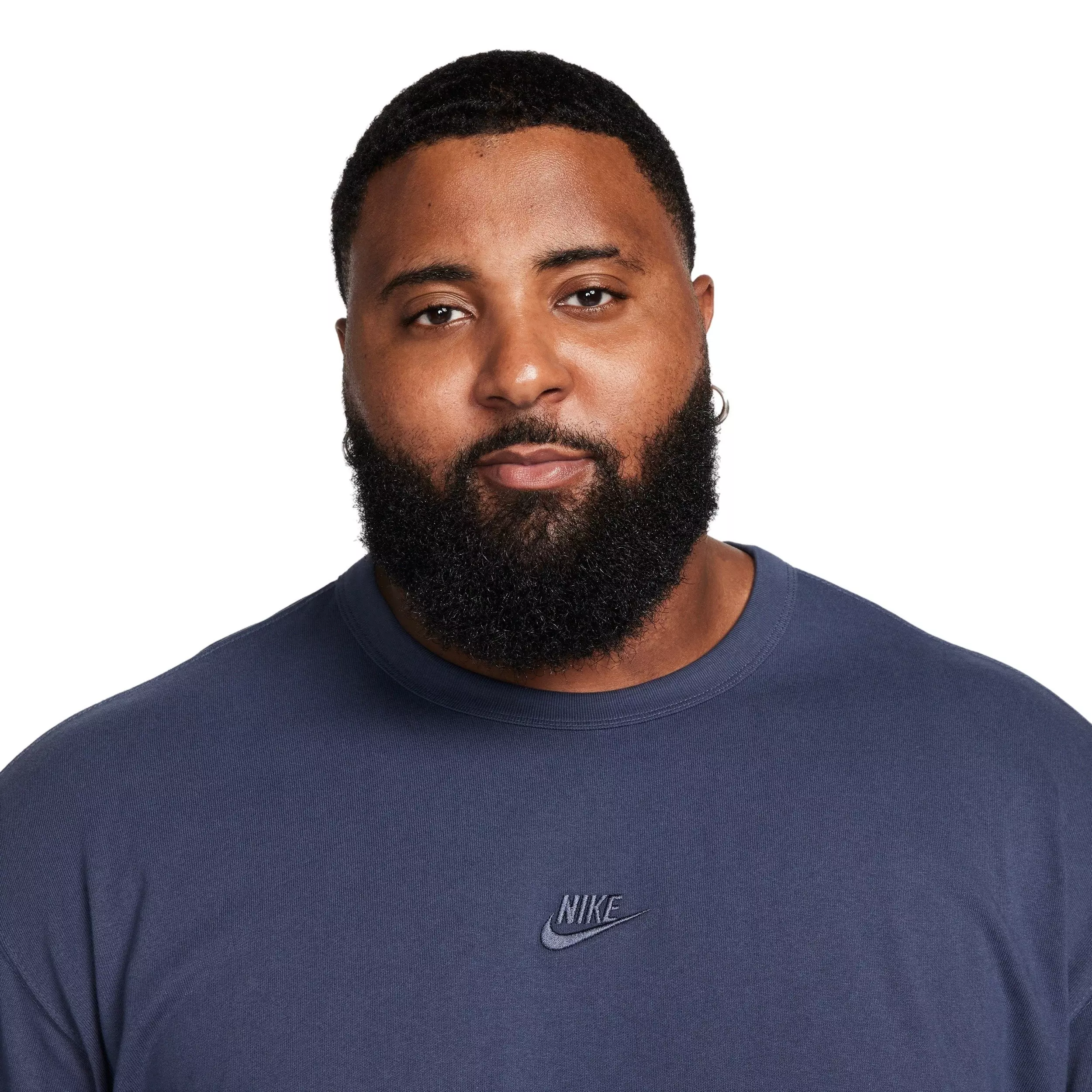 Nike Men's Sportswear Premium Essentials Long-Sleeve Futura Logo T-Shirt - BLUE