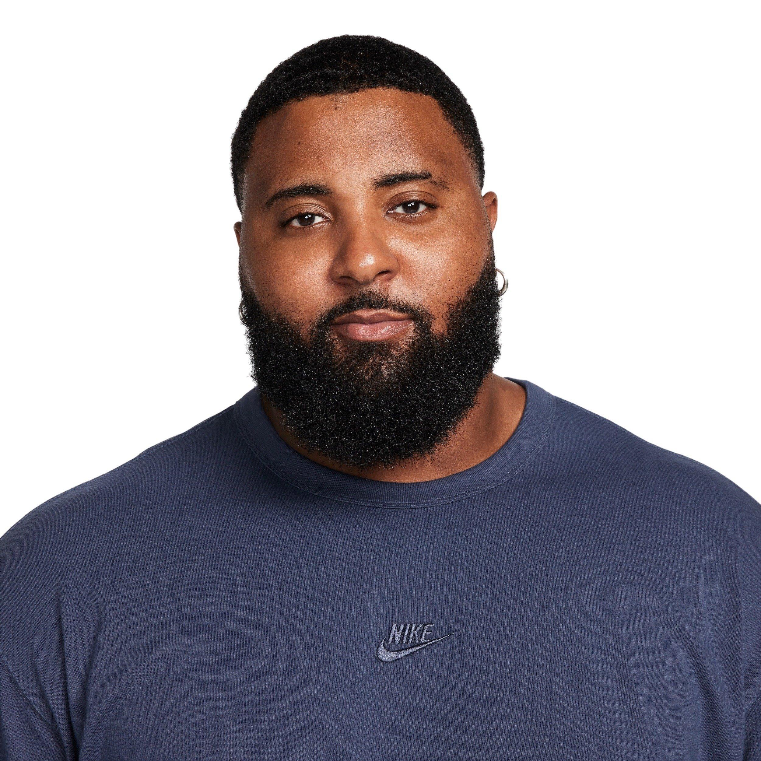 Nike Men's Sportswear Premium Essentials Long-Sleeve T-Shirt - BLUE Thumbnail View 9