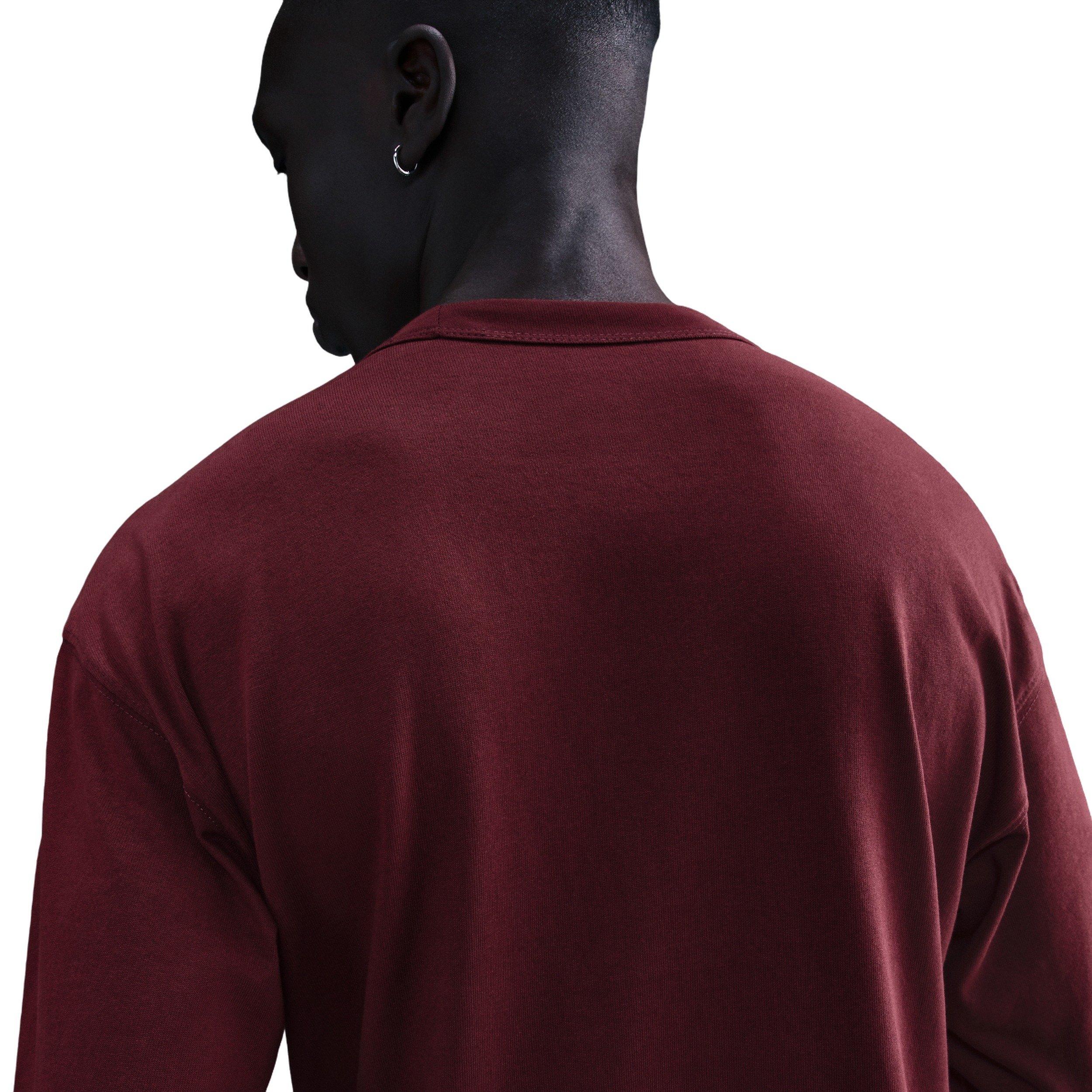 Nike Men's Sportswear Premium Essentials Long-Sleeve Pocket T-Shirt - RED Thumbnail View 2
