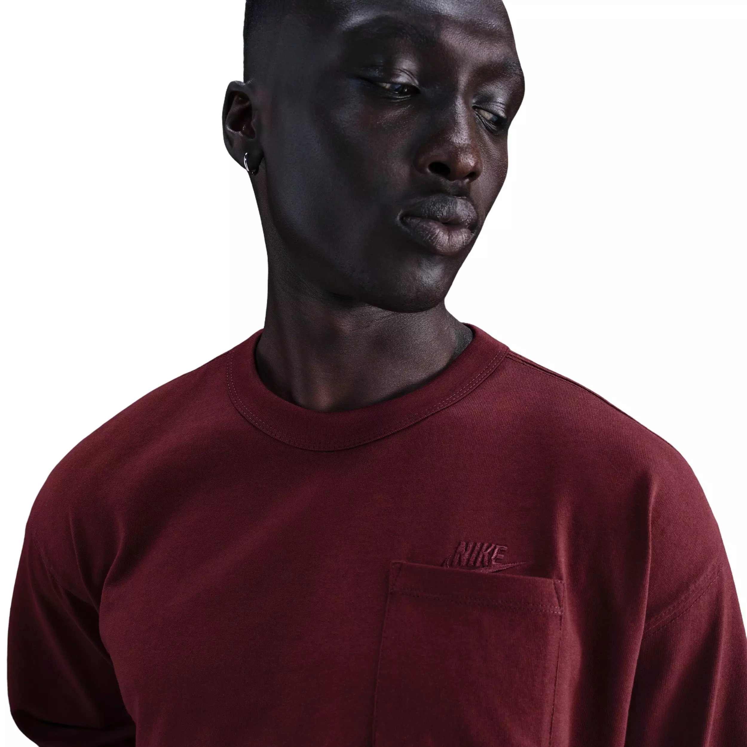 Nike Men's Sportswear Premium Essentials Long-Sleeve Pocket T-Shirt - RED