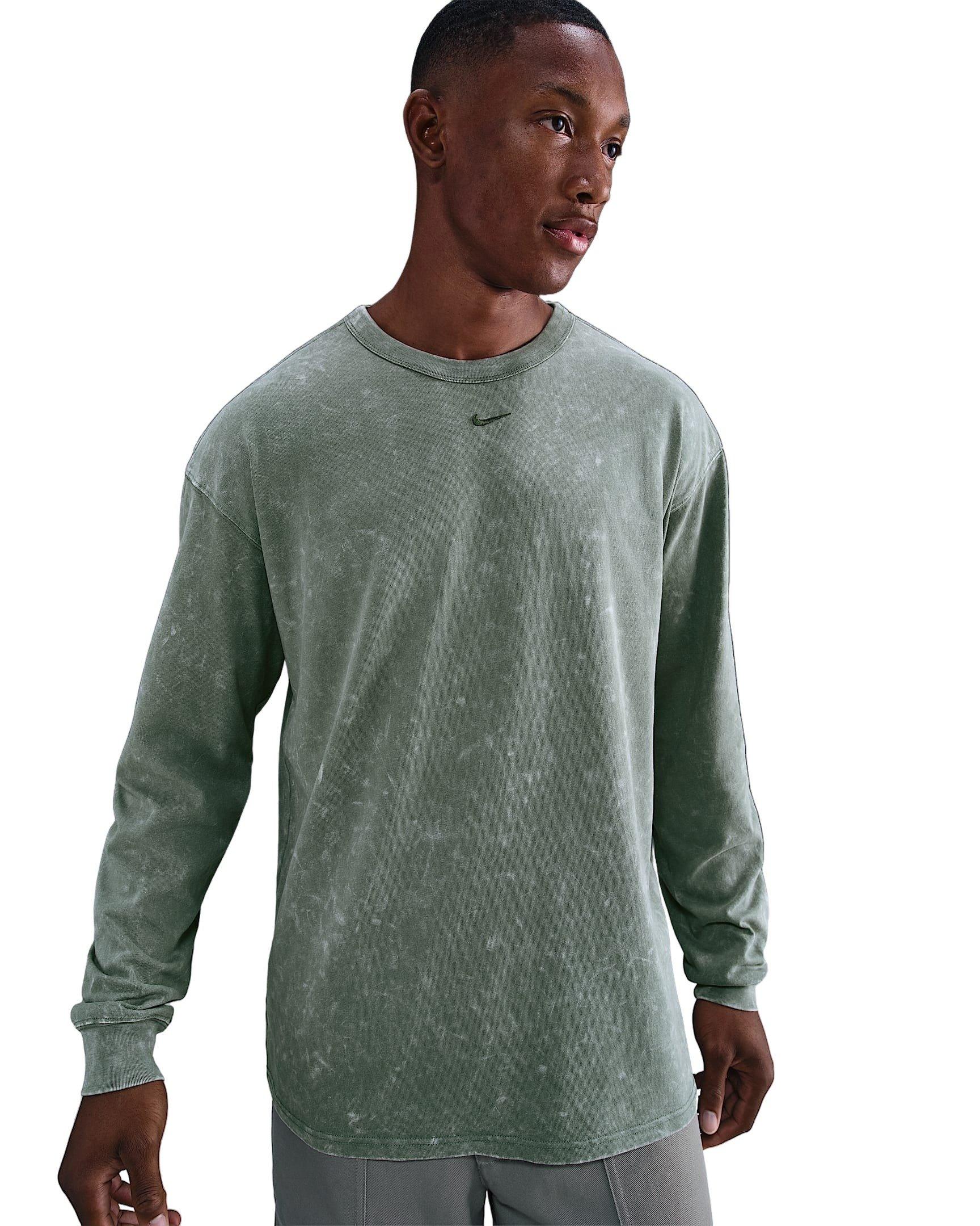 Nike Men's Sportswear Premium Essentials Long-Sleeve T-Shirt -Green - GREEN Thumbnail View 1