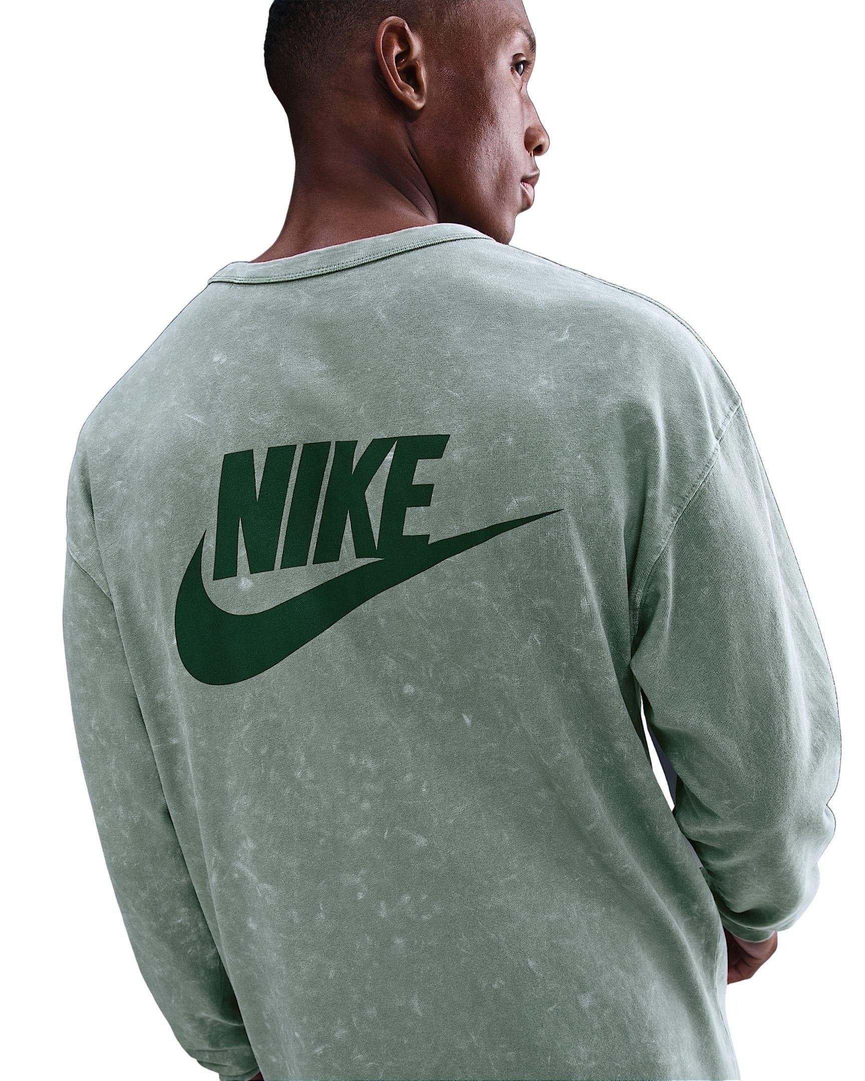 Nike Men's Sportswear Premium Essentials Long-Sleeve T-Shirt - Green - GREEN Thumbnail View 2