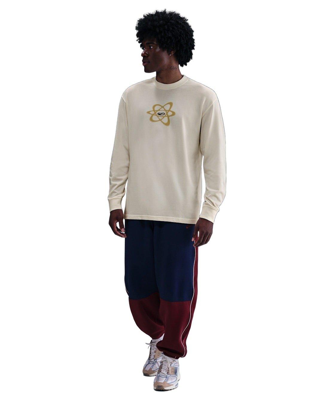 Nike Men's Sportswear Long-Sleeve OC Swoosh Trim T-Shirt - WHITE Thumbnail View 4