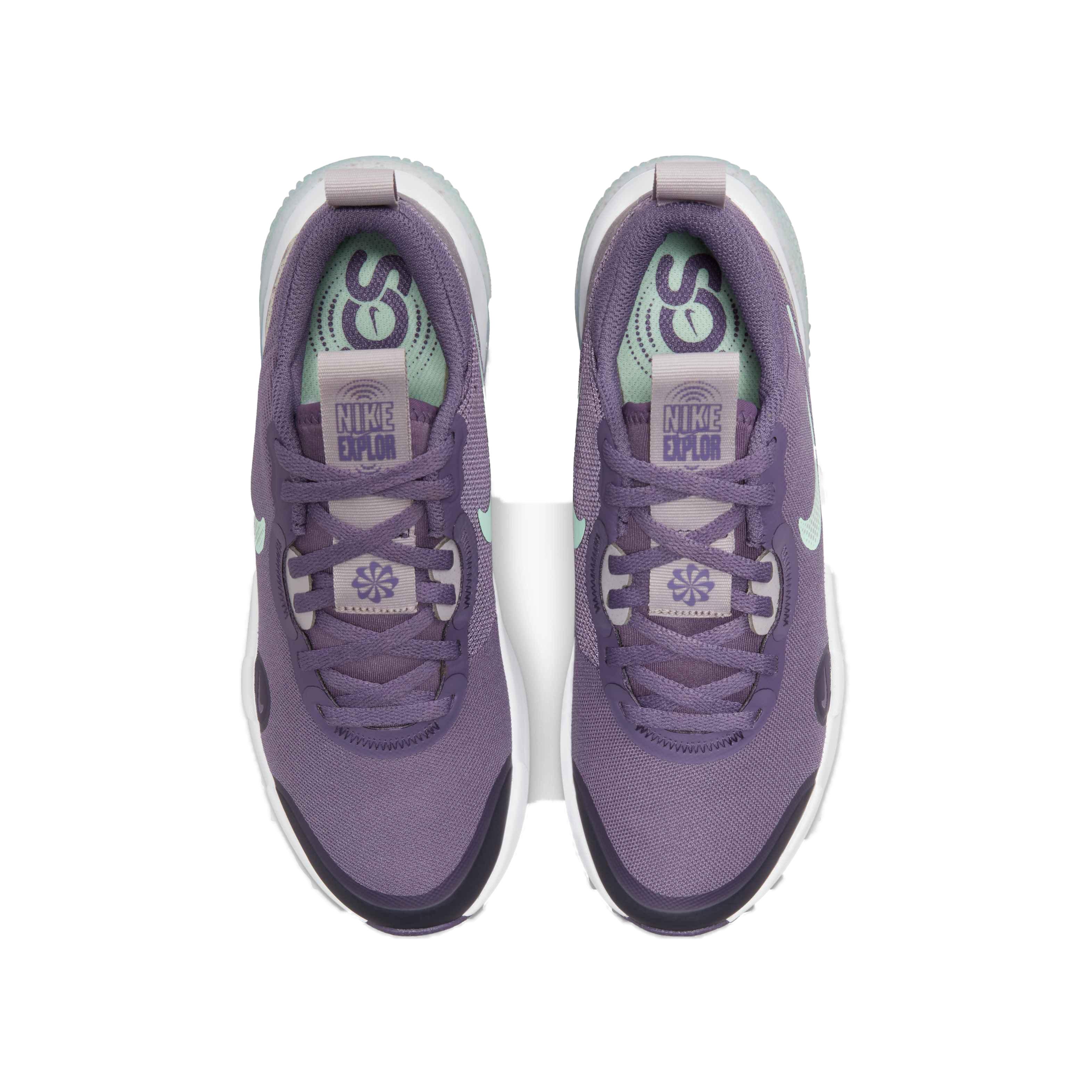 Nike Explor Next Nature "Canyon Purple/Mint Foam/Amethyst Ash" Grade School Girls' Running Shoe - PURPLE Thumbnail View 4