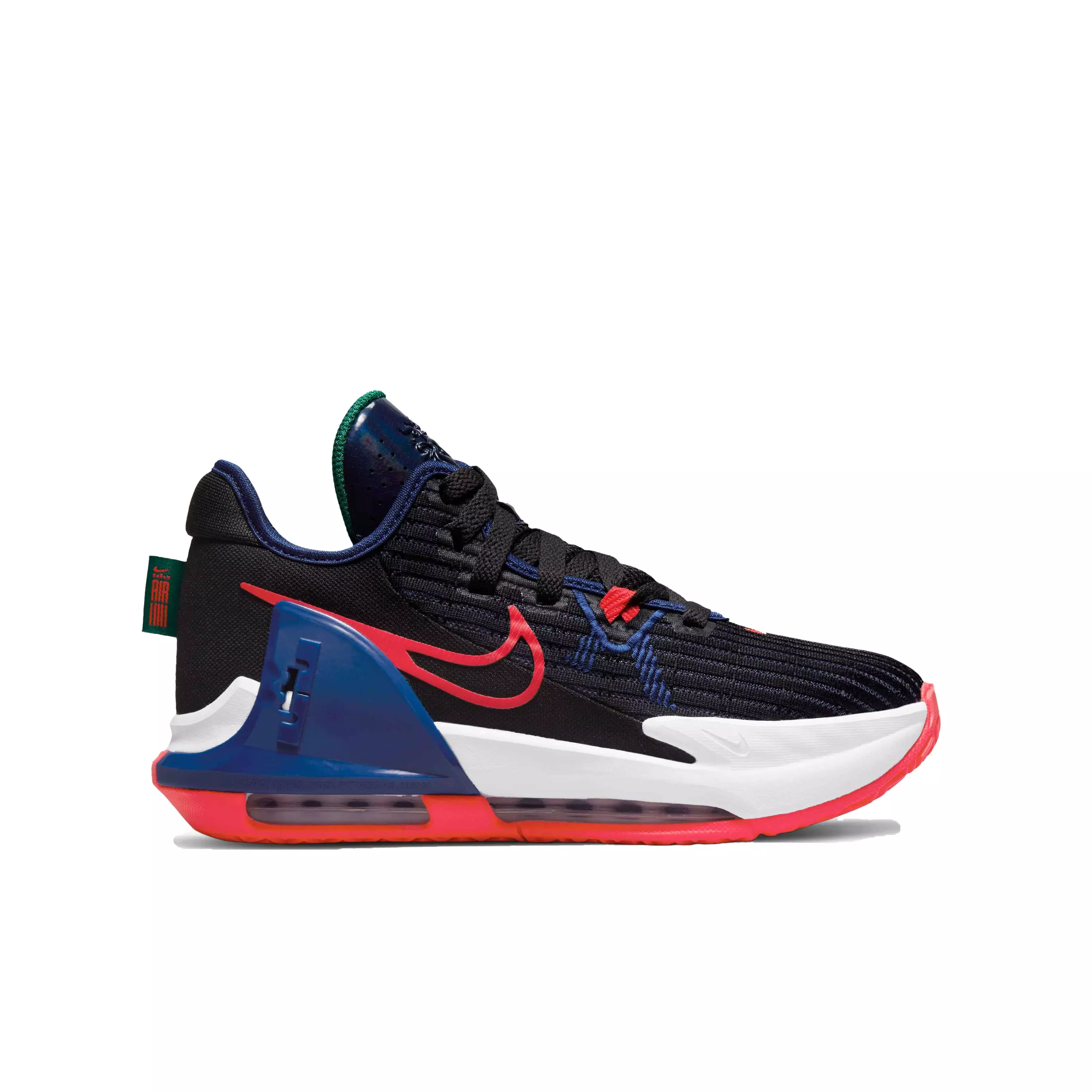 Nike LeBron Witness 6 "Black/Siren Red/Deep Royal Blue" Grade School Boys' Basketball Shoe - BLACK