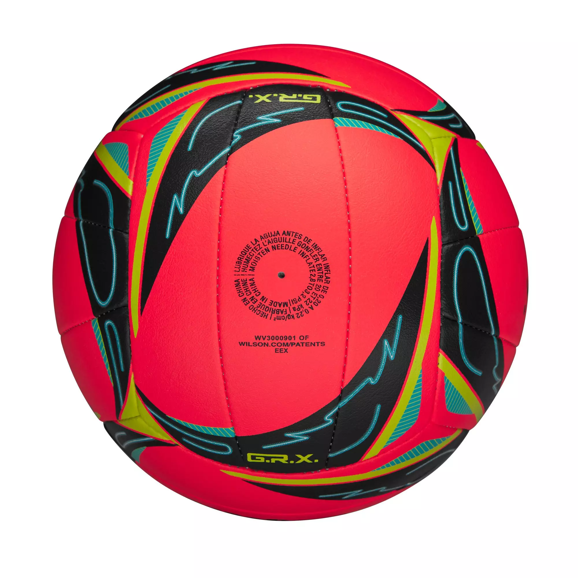 Wilson AVP OPTX Grass Game Volleyball-Coral/Black - CORAL/BLACK