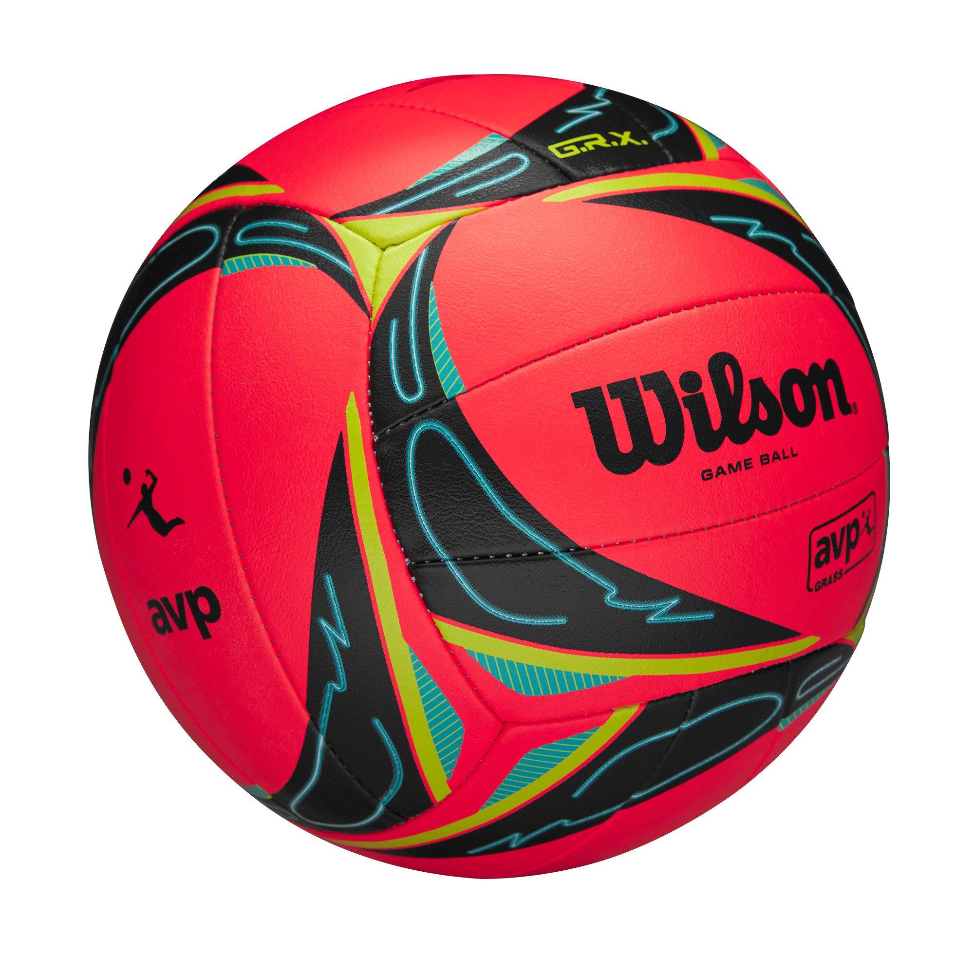 Wilson AVP OPTX Grass Game Volleyball-Coral/Black - CORAL/BLACK Thumbnail View 3