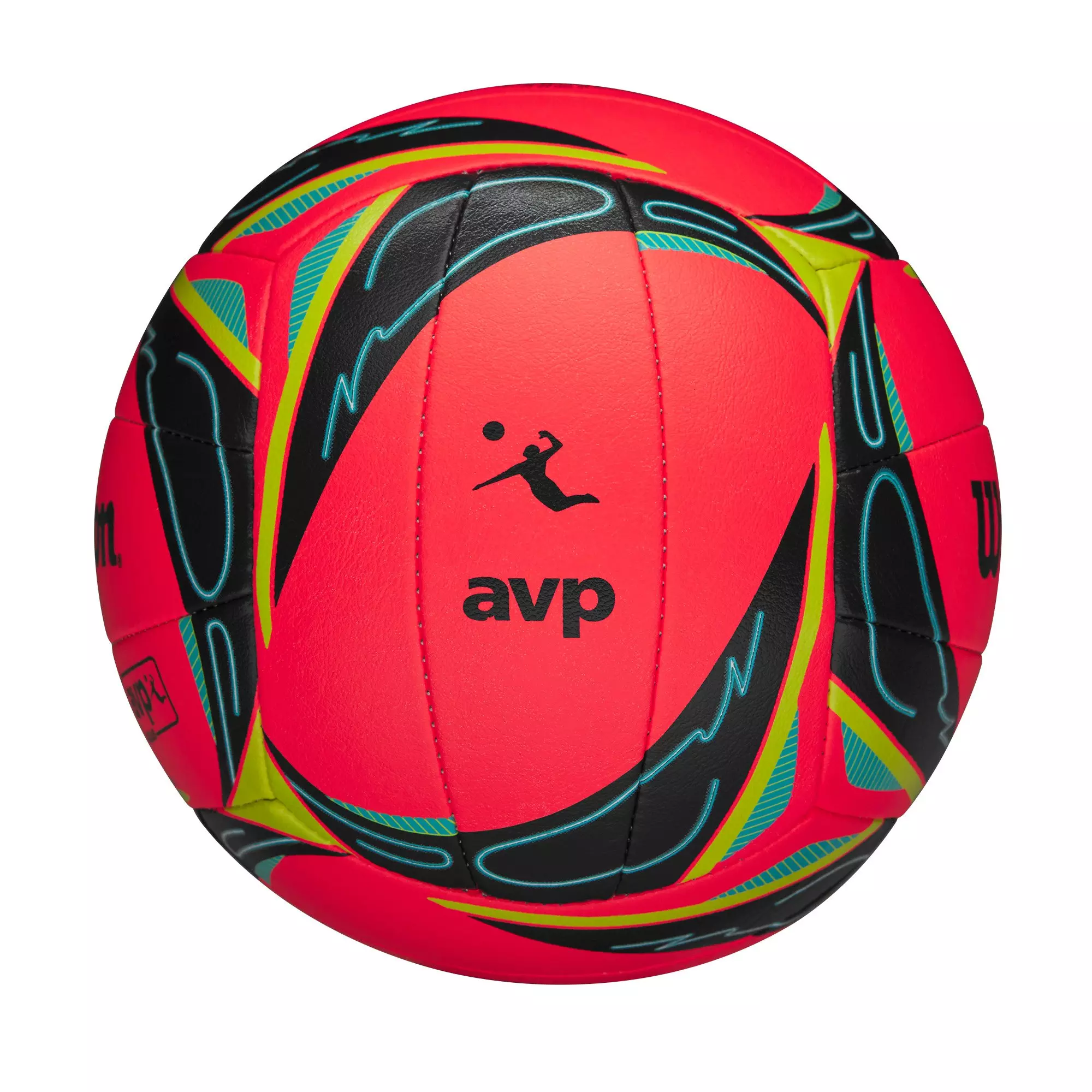 Wilson AVP OPTX Grass Game Volleyball-Coral/Black - CORAL/BLACK