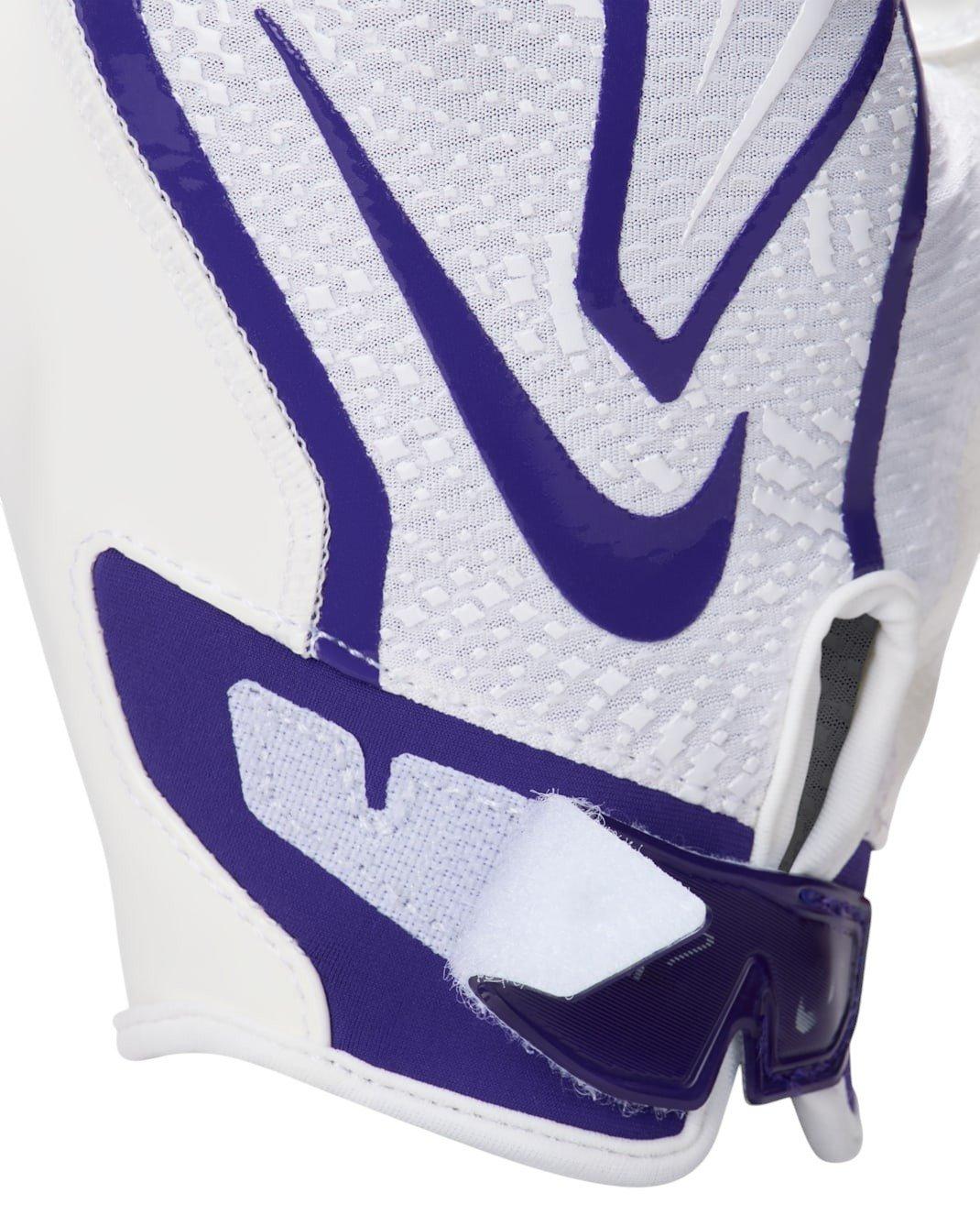 Nike Men's Vapor Jet 9.0 Football Gloves - White/Purple - WHITE/PURPLE