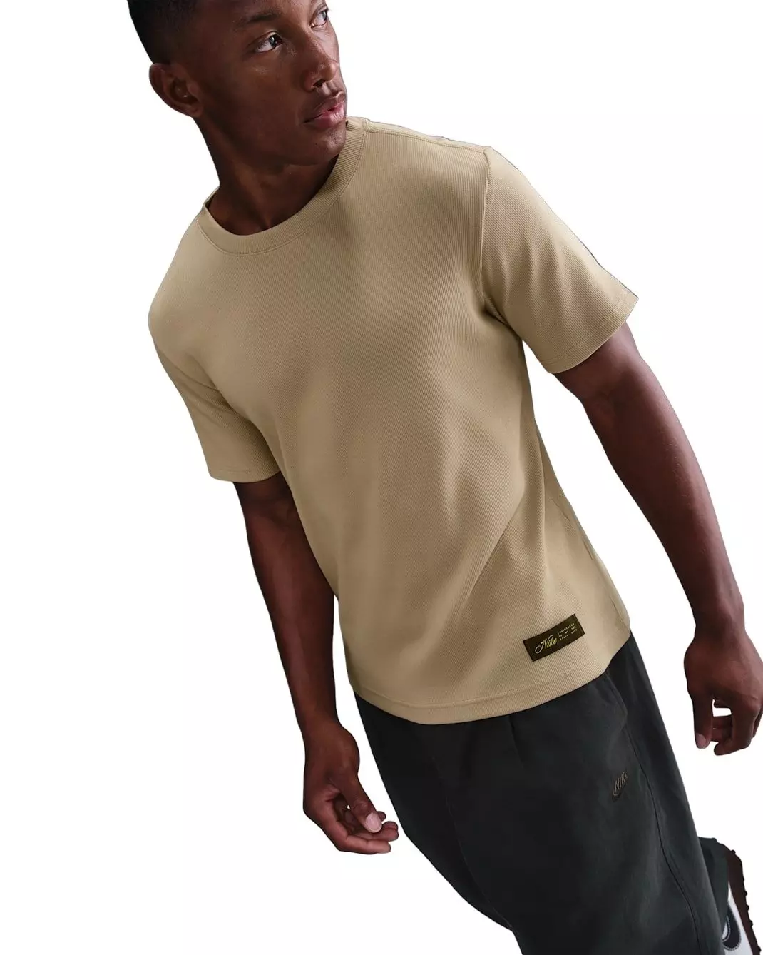 Nike Men's Sportswear OC Rib Short-Sleeve T-Shirt - BEIGE