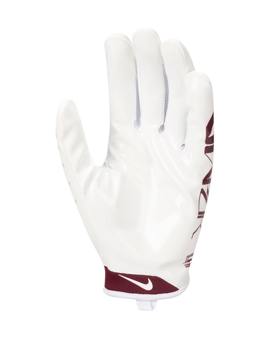 Nike Men's Vapor Jet 9.0 Football Gloves - White/Maroon - WHITE/MAROON