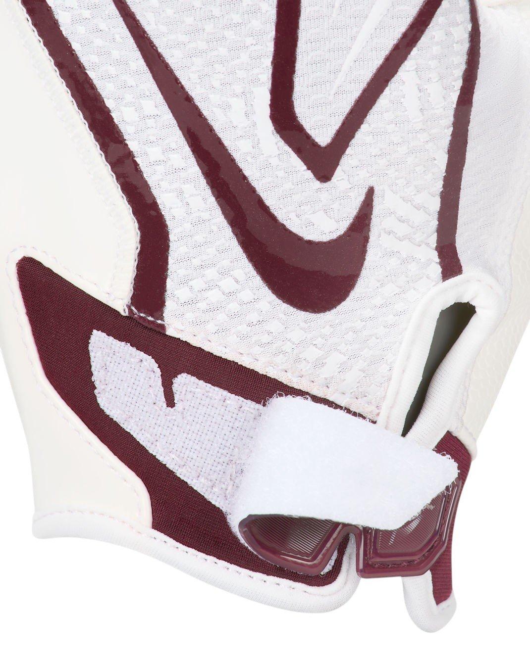 Nike Men's Vapor Jet 9.0 Football Gloves - White/Maroon - WHITE/MAROON