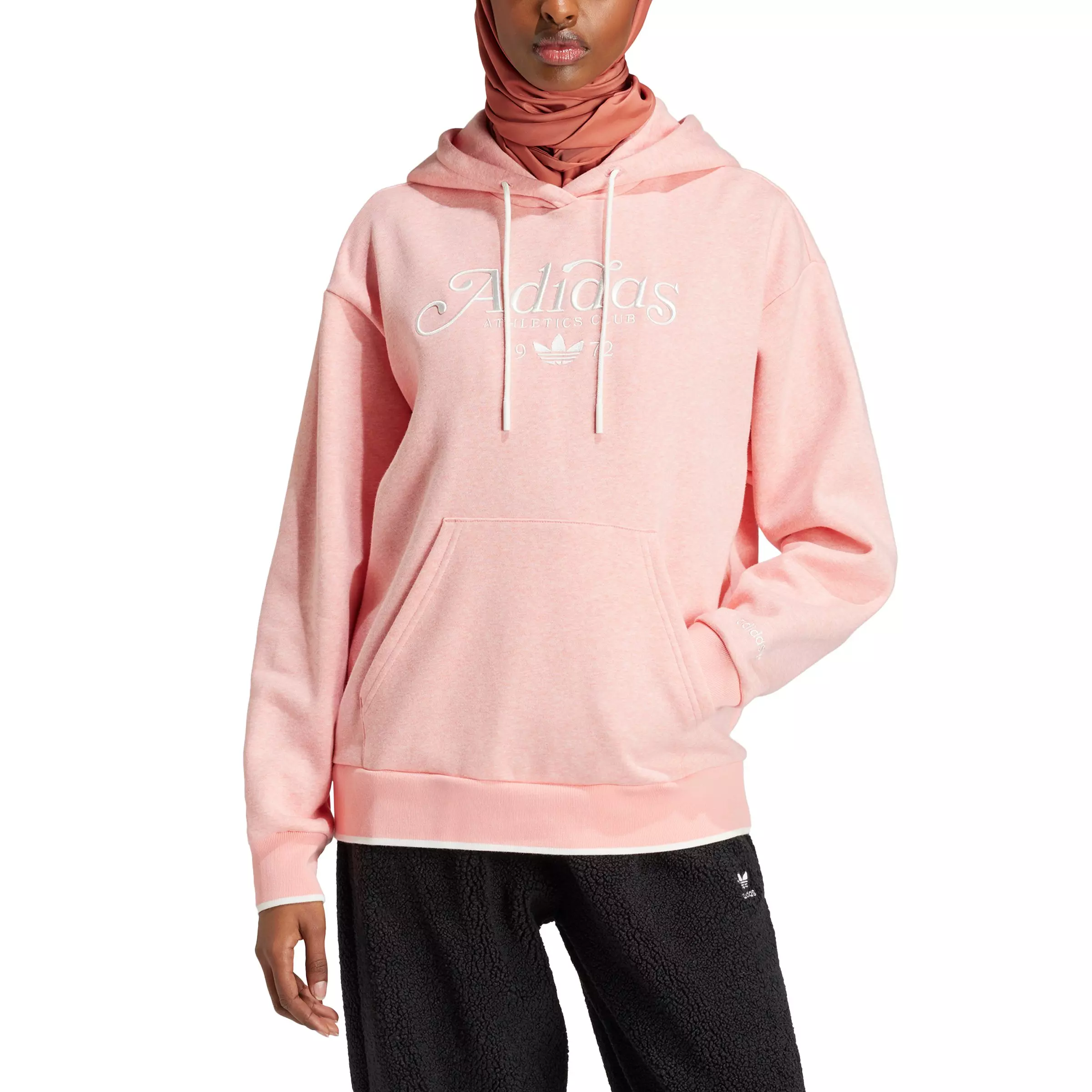 adidas Originals Women's Graphic Loose Lifestyle Hoodie -Pink - PINK