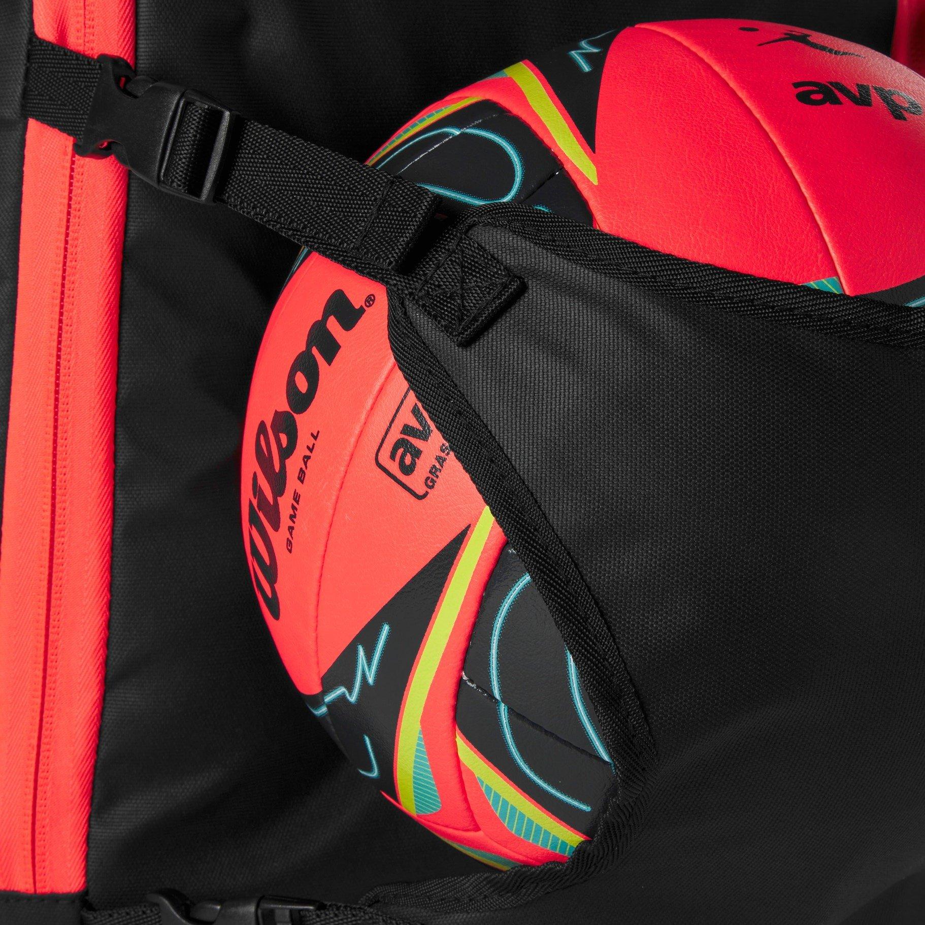 Wilson AVP Grass Volleyball Backpack-Black/Coral/Blue