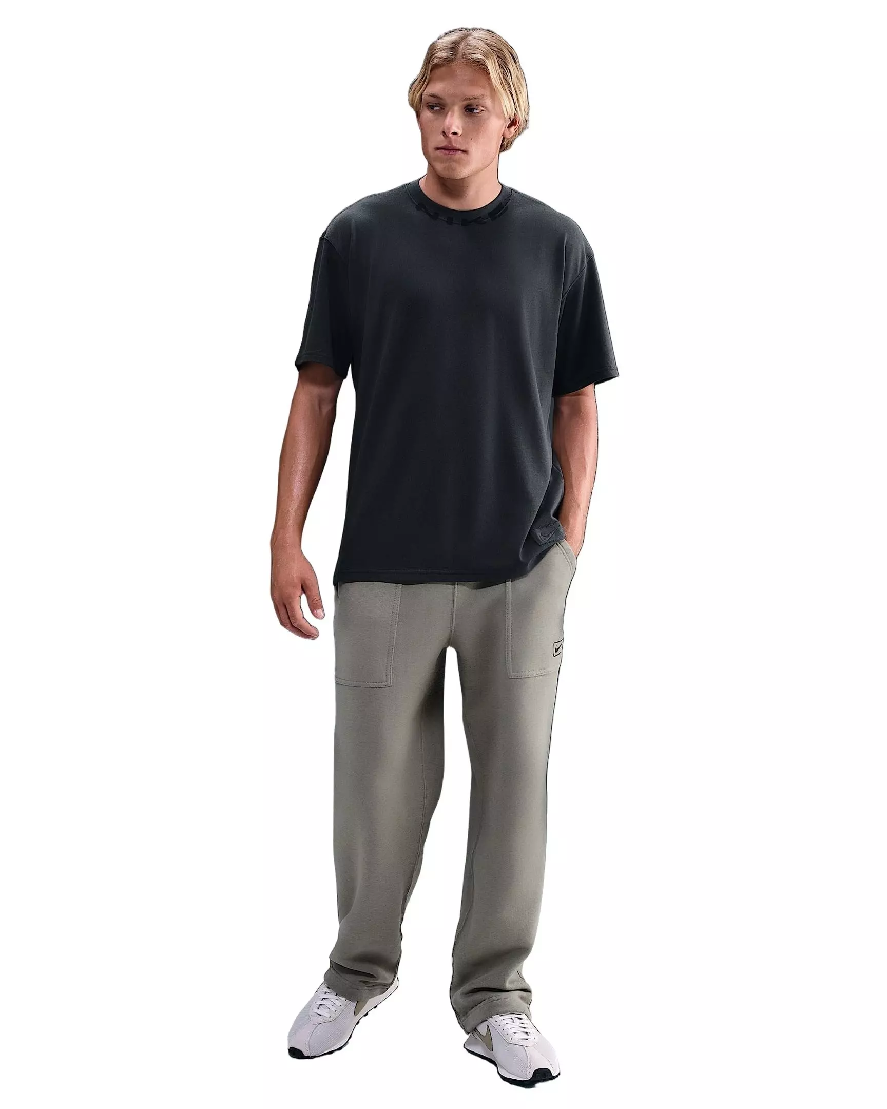 Nike Men's Sportswear OC Collar Print T-Shirt - GREY